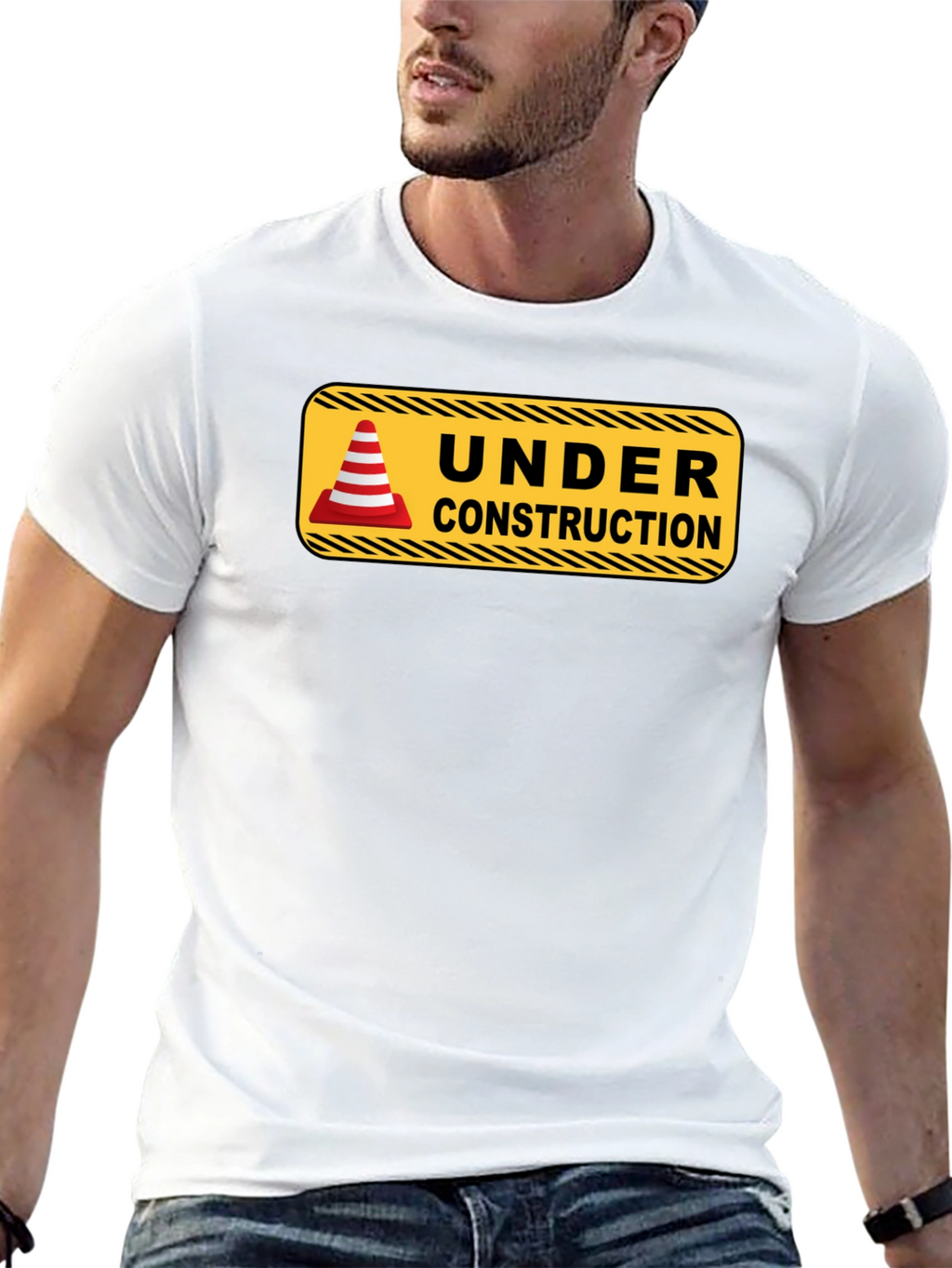 Under Construction Graphic Tee - Mens Black T-Shirt