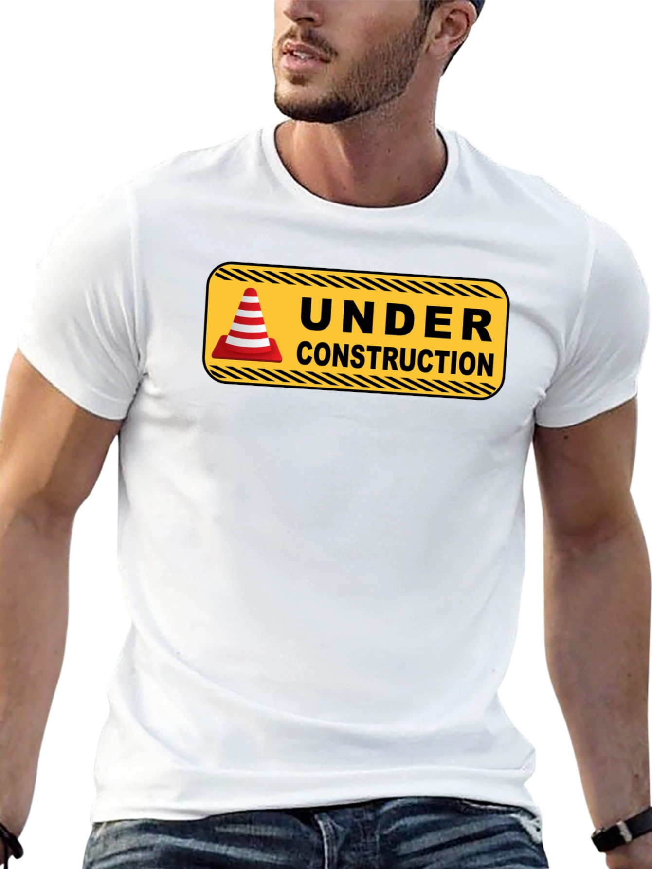 Under Construction Graphic Tee - Mens Black T-Shirt