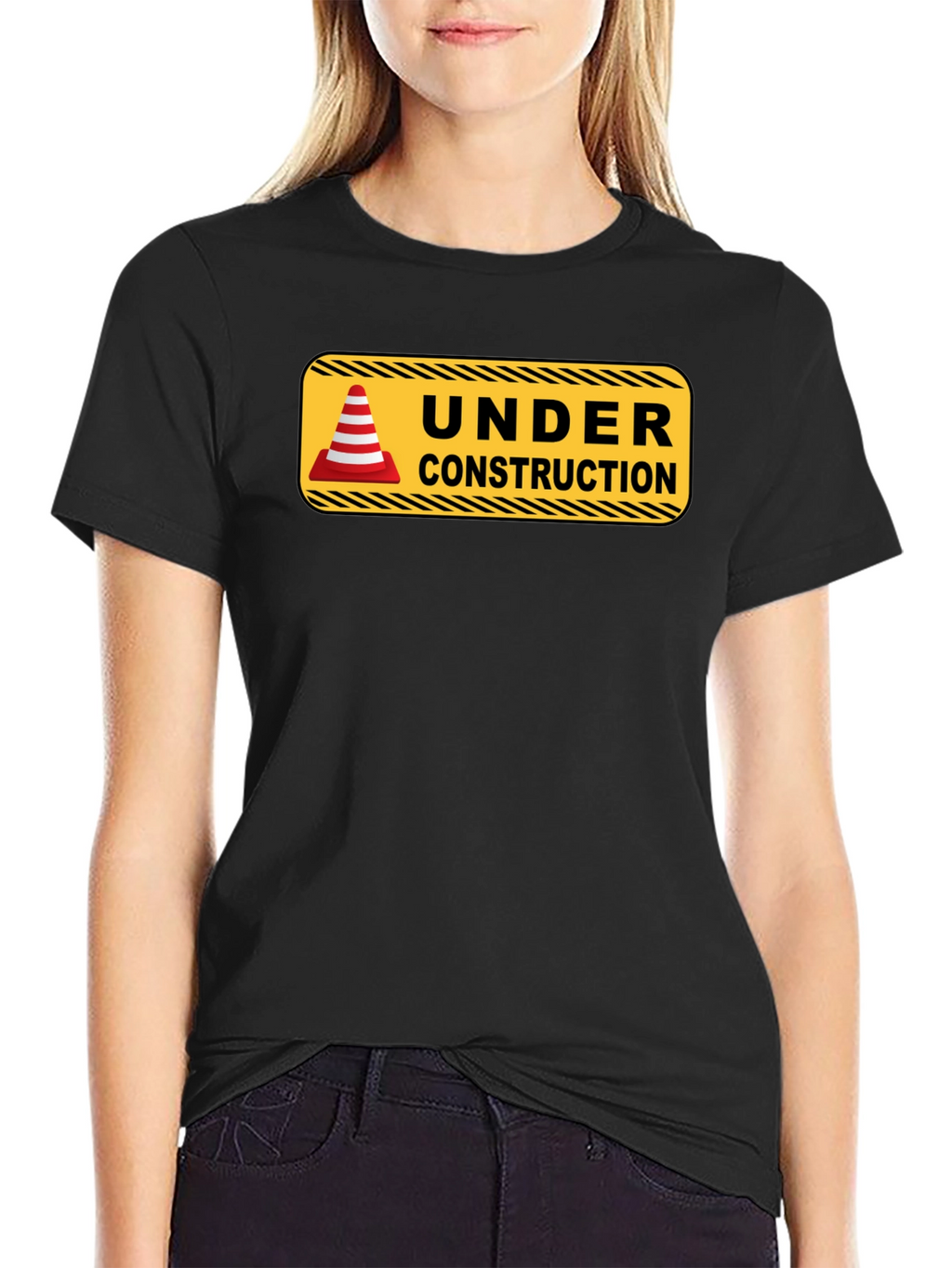 Under Construction Graphic Tee - Mens Black T-Shirt