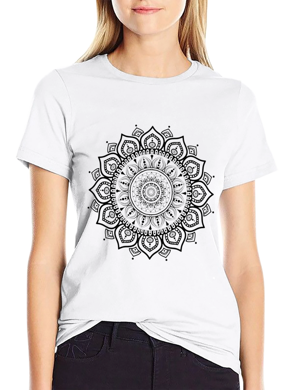 Black Mandala Graphic Tee - Stylish Casual Wear