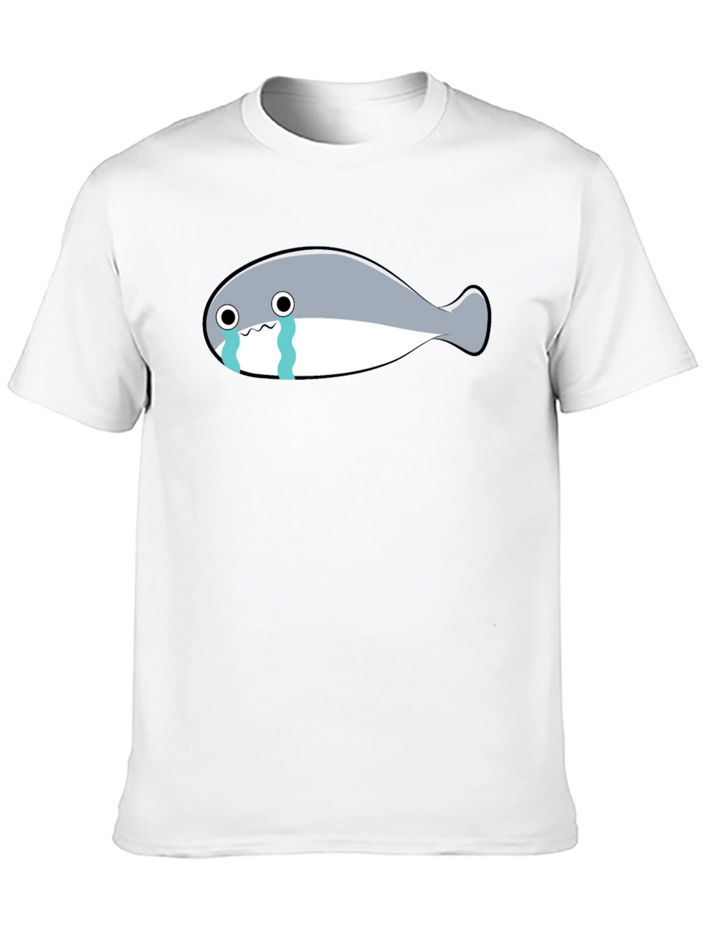 Crying Fish Graphic Tee - Black Casual T-Shirt