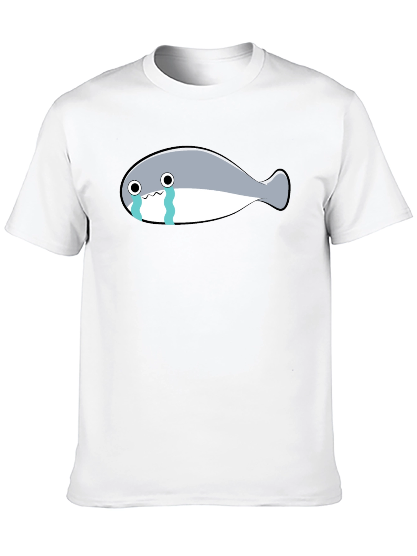Crying Fish Graphic Tee - Black Casual T-Shirt