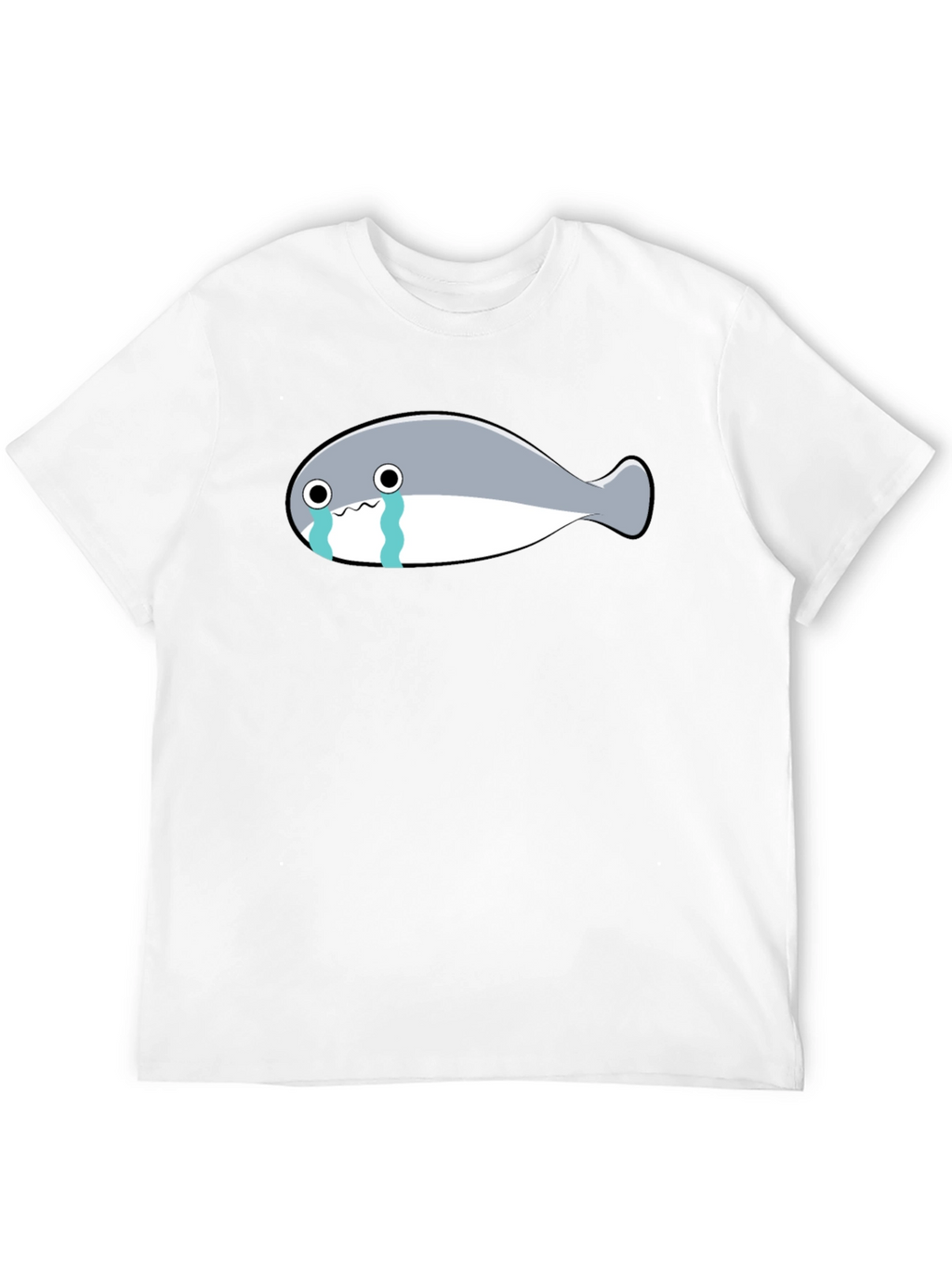 Crying Fish Graphic Tee - Black Casual T-Shirt