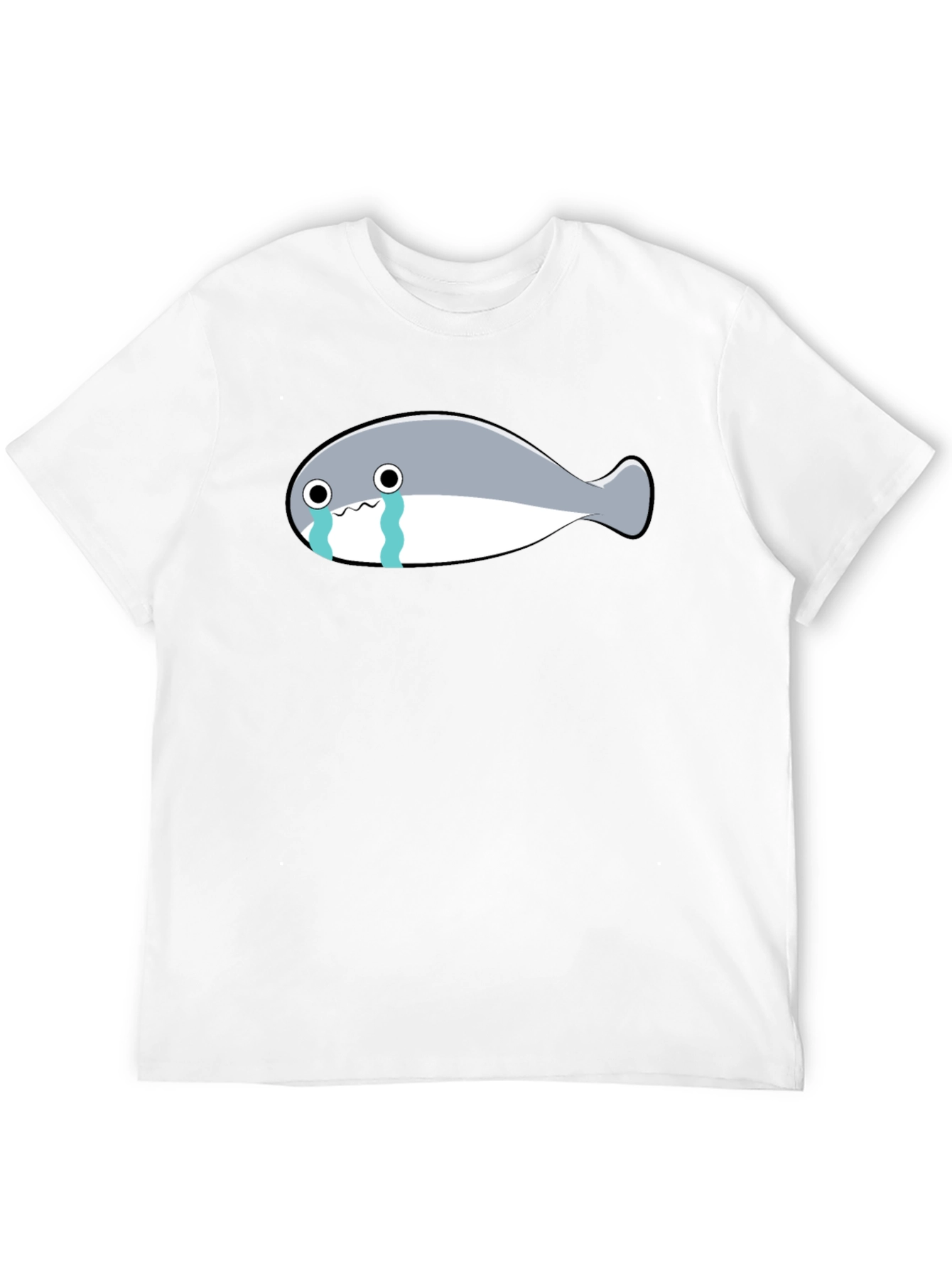 Crying Fish Graphic Tee - Black Casual T-Shirt