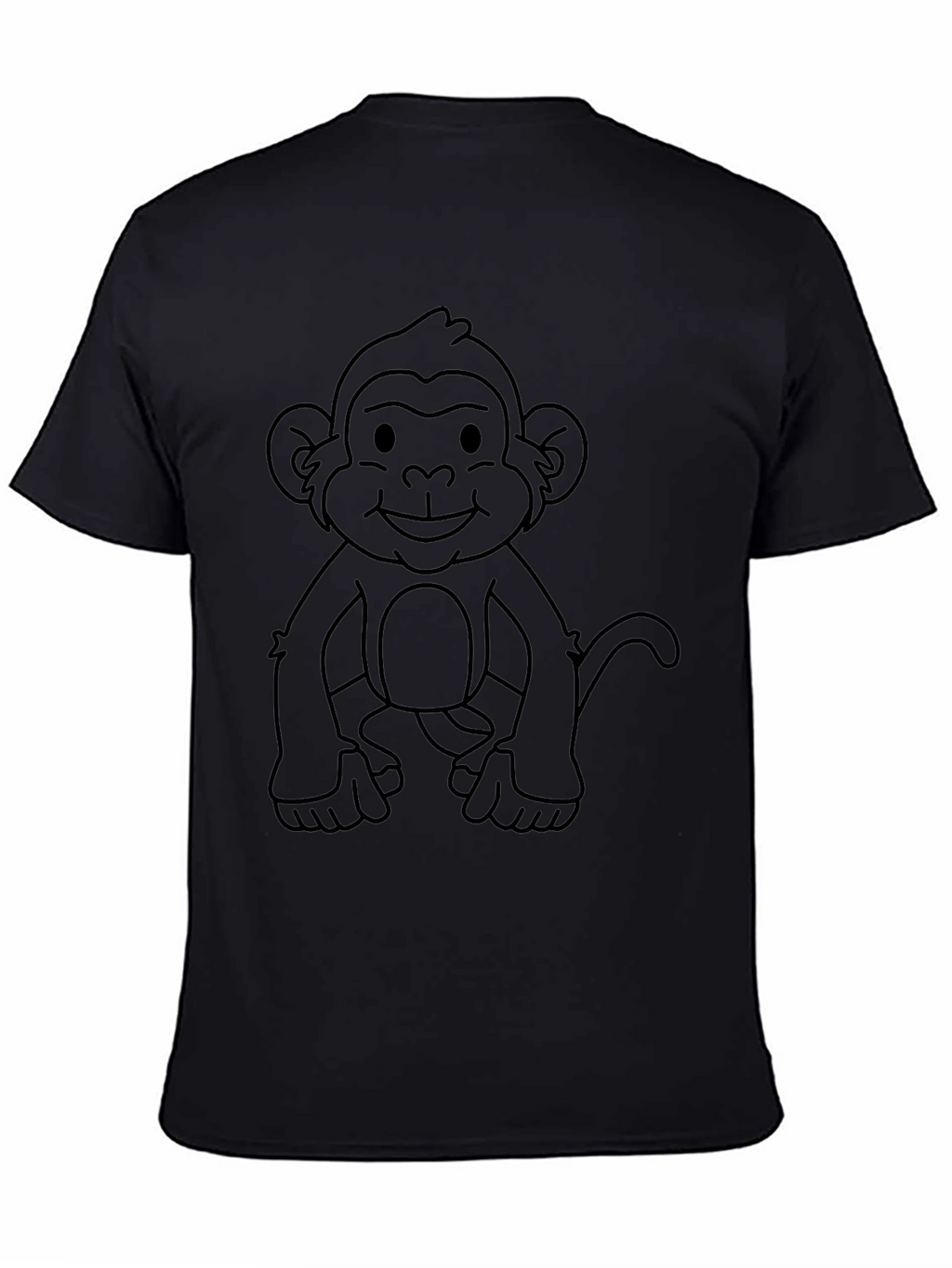 Monkey Graphic Tee - Black Crew Neck T-Shirt