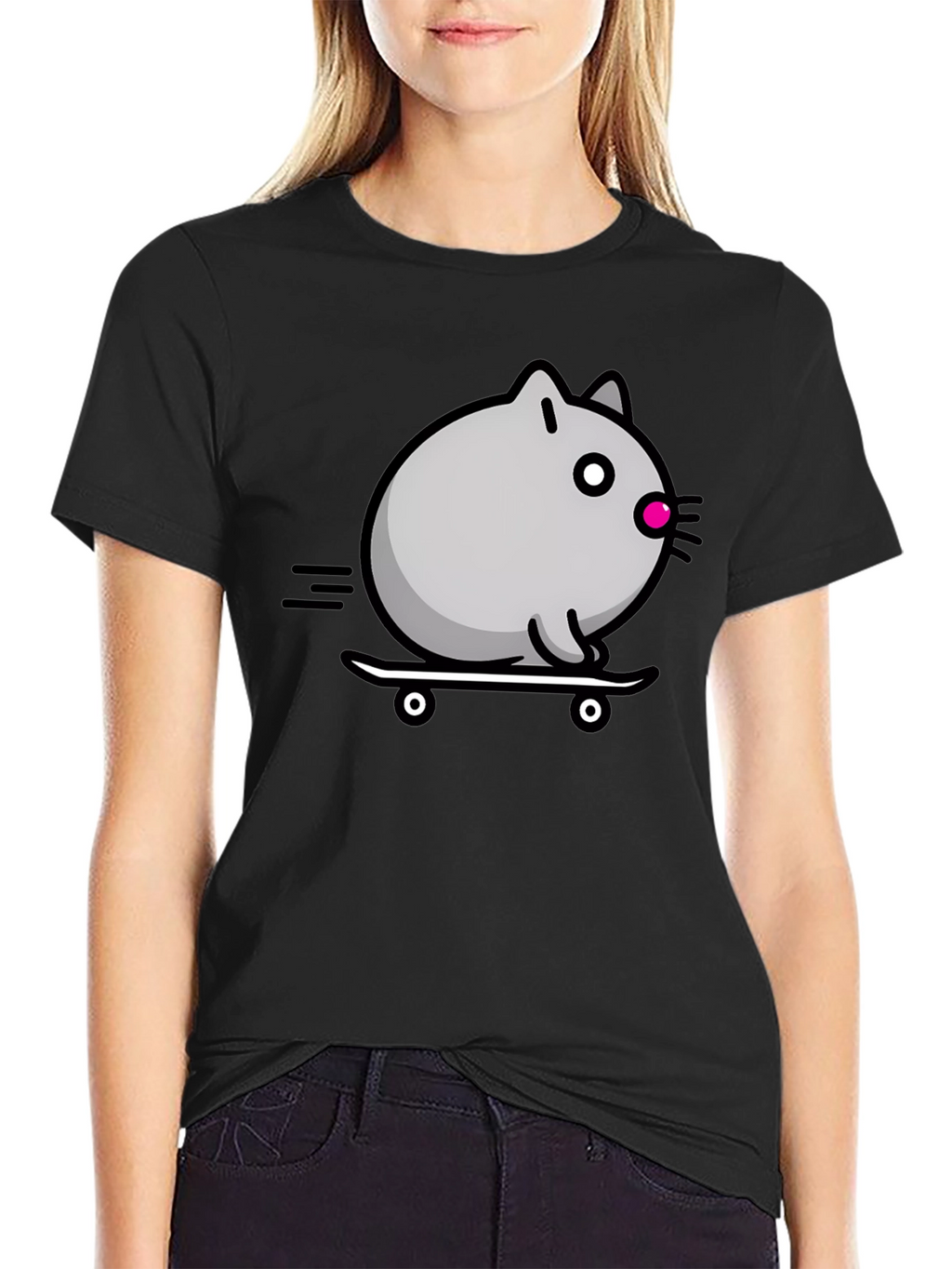 Skateboarding Cat T-Shirt - Cool Graphic Tee