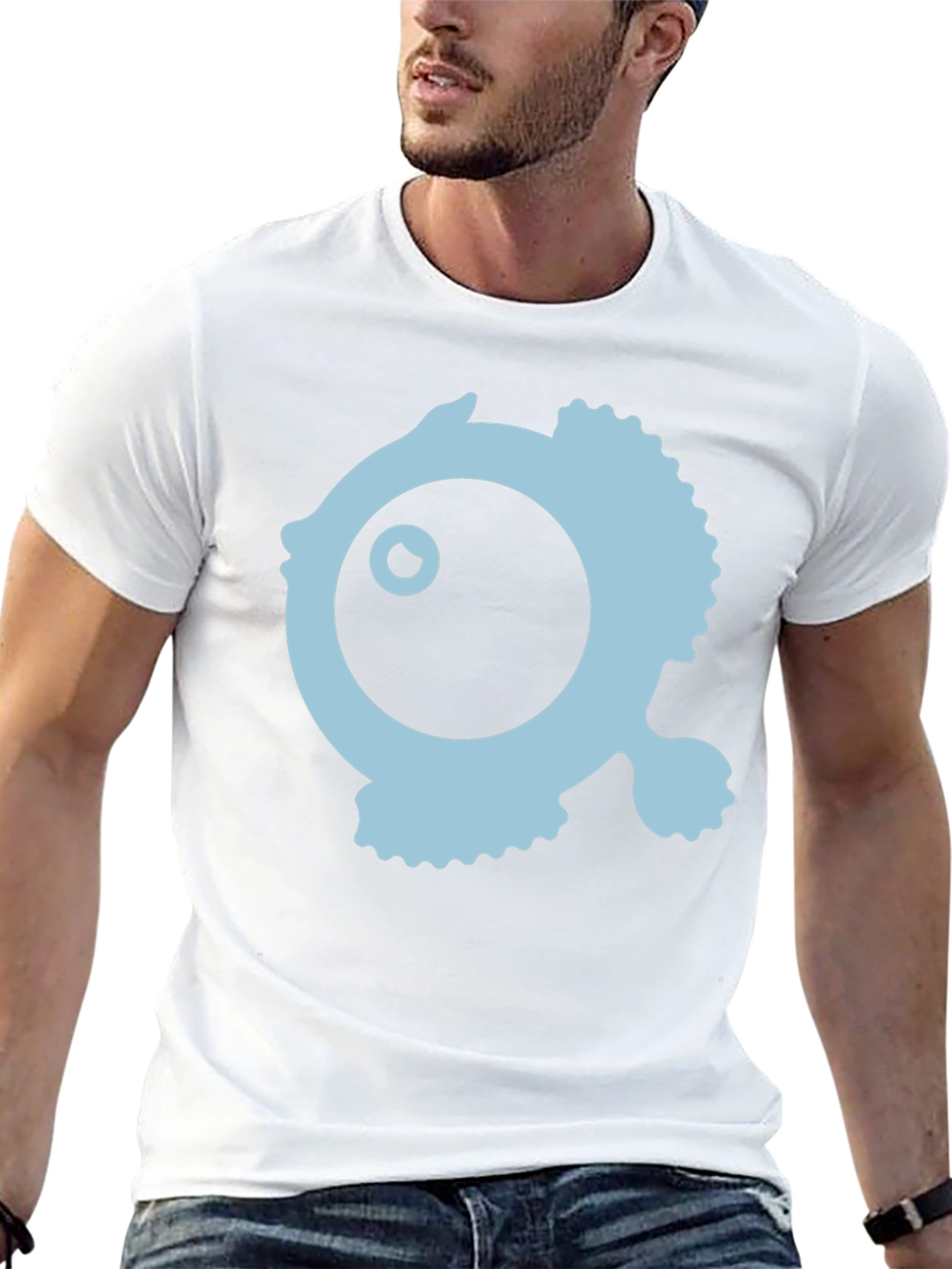 Cute Fish Graphic Tee - Black