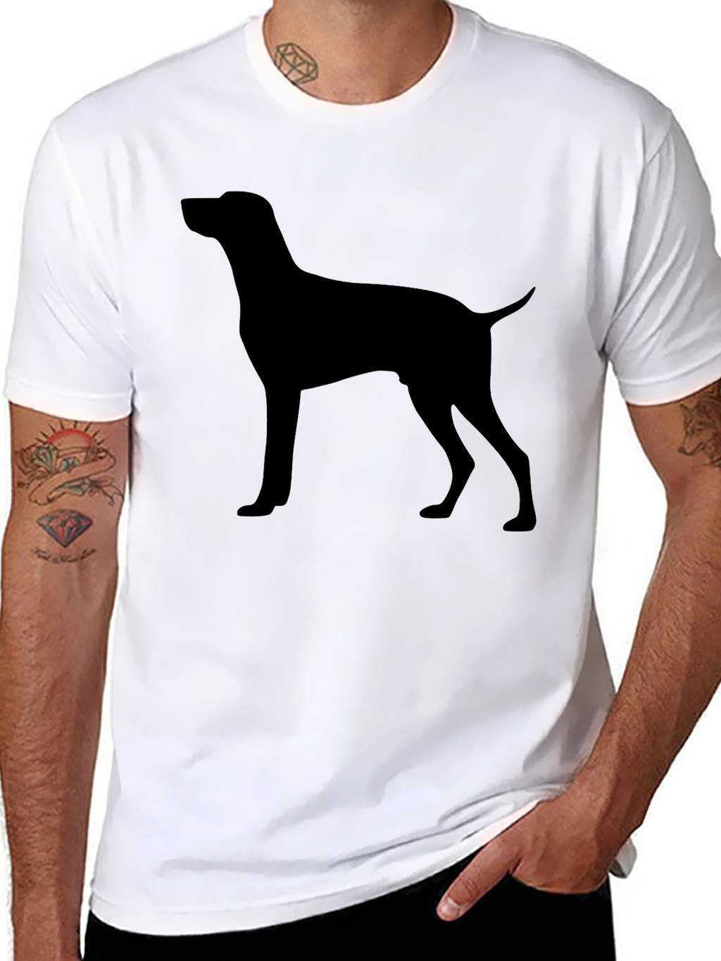 Dog Silhouette Graphic Tee - Classic Black T-Shirt