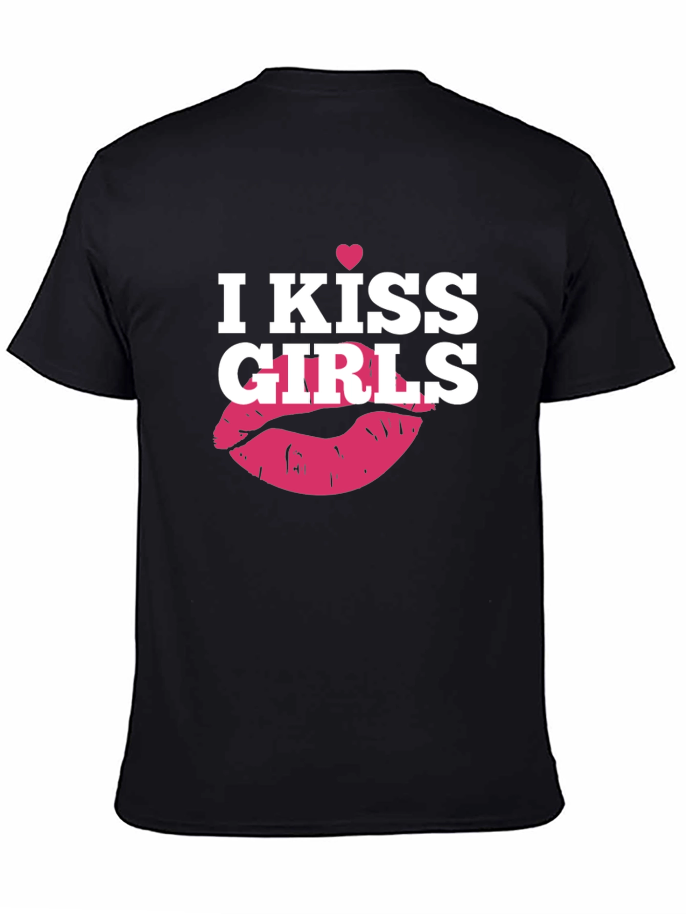 I Kiss Girls T-Shirt - Black Graphic Tee