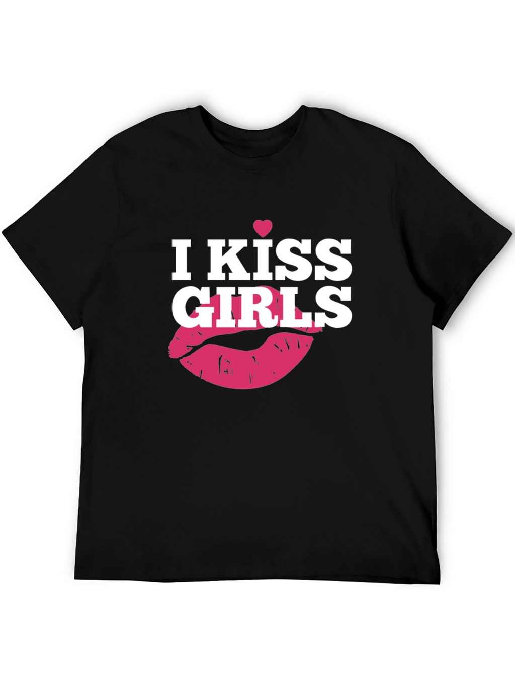 I Kiss Girls T-Shirt - Black Graphic Tee