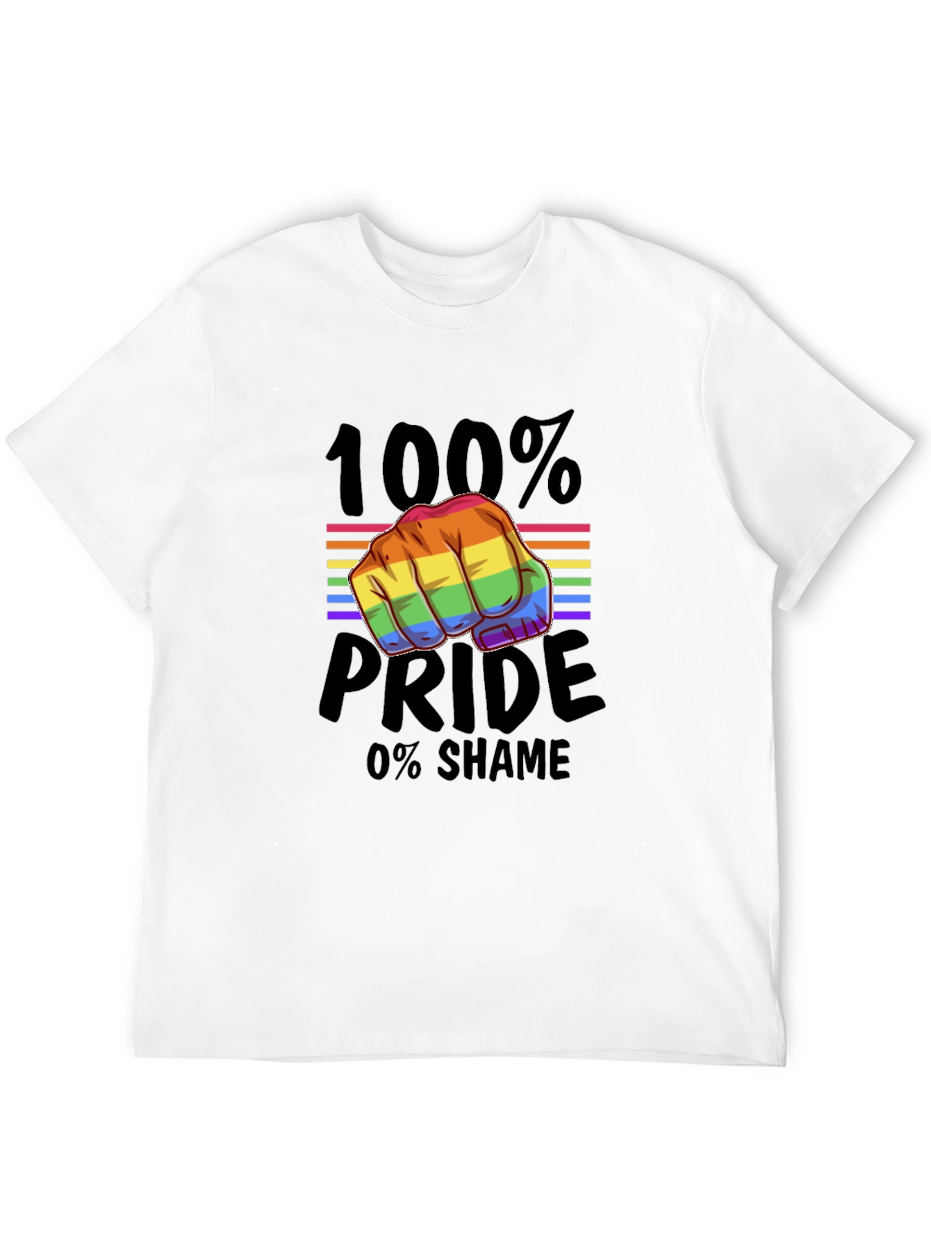 Pride Fist T-Shirt - 100% Pride 0% Shame!