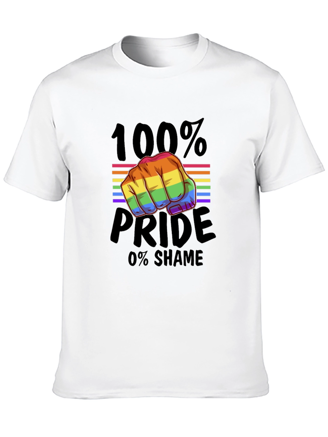 Pride Fist T-Shirt - 100% Pride 0% Shame!