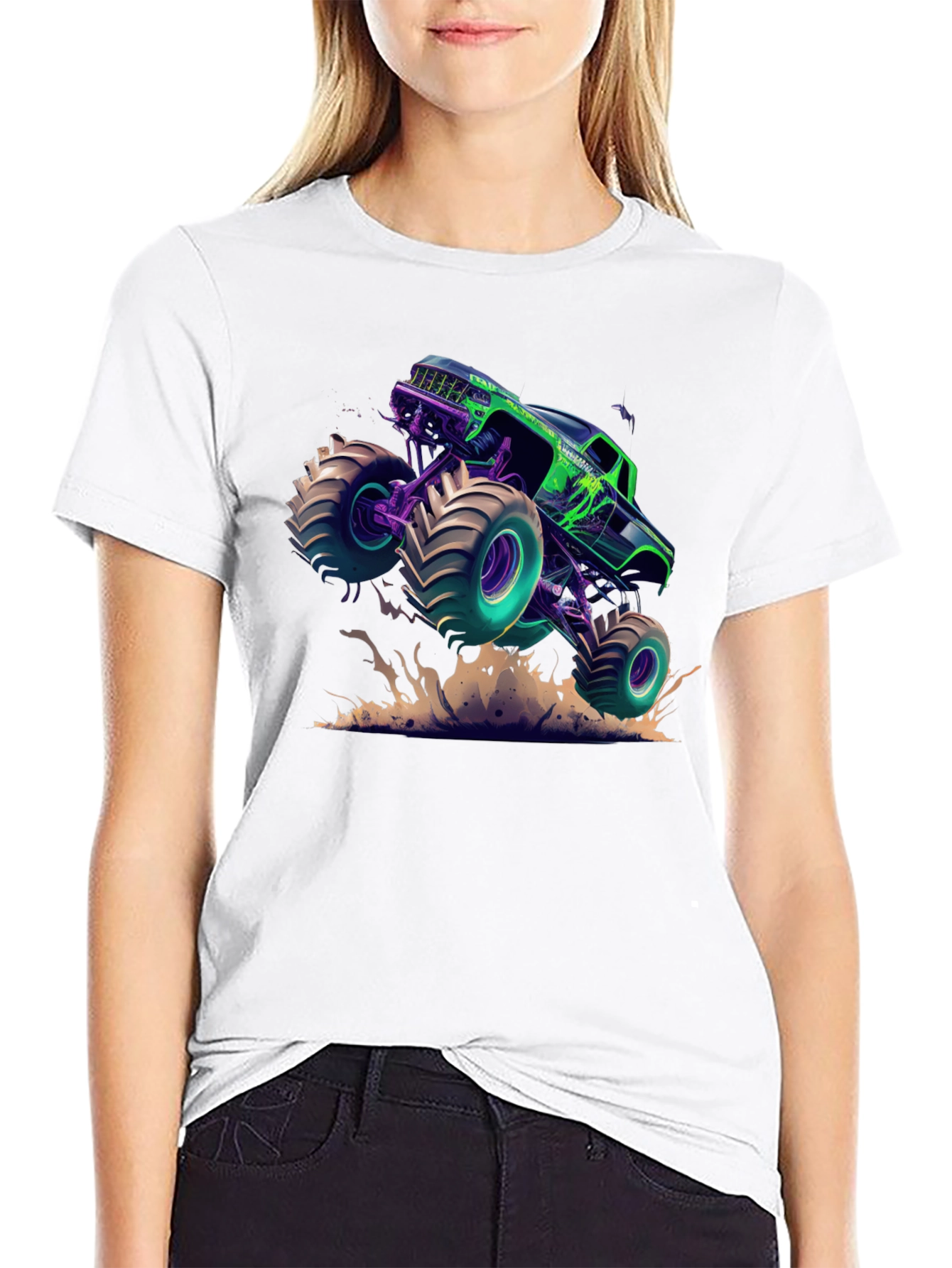 Monster Truck Graphic Tee - Black Cotton