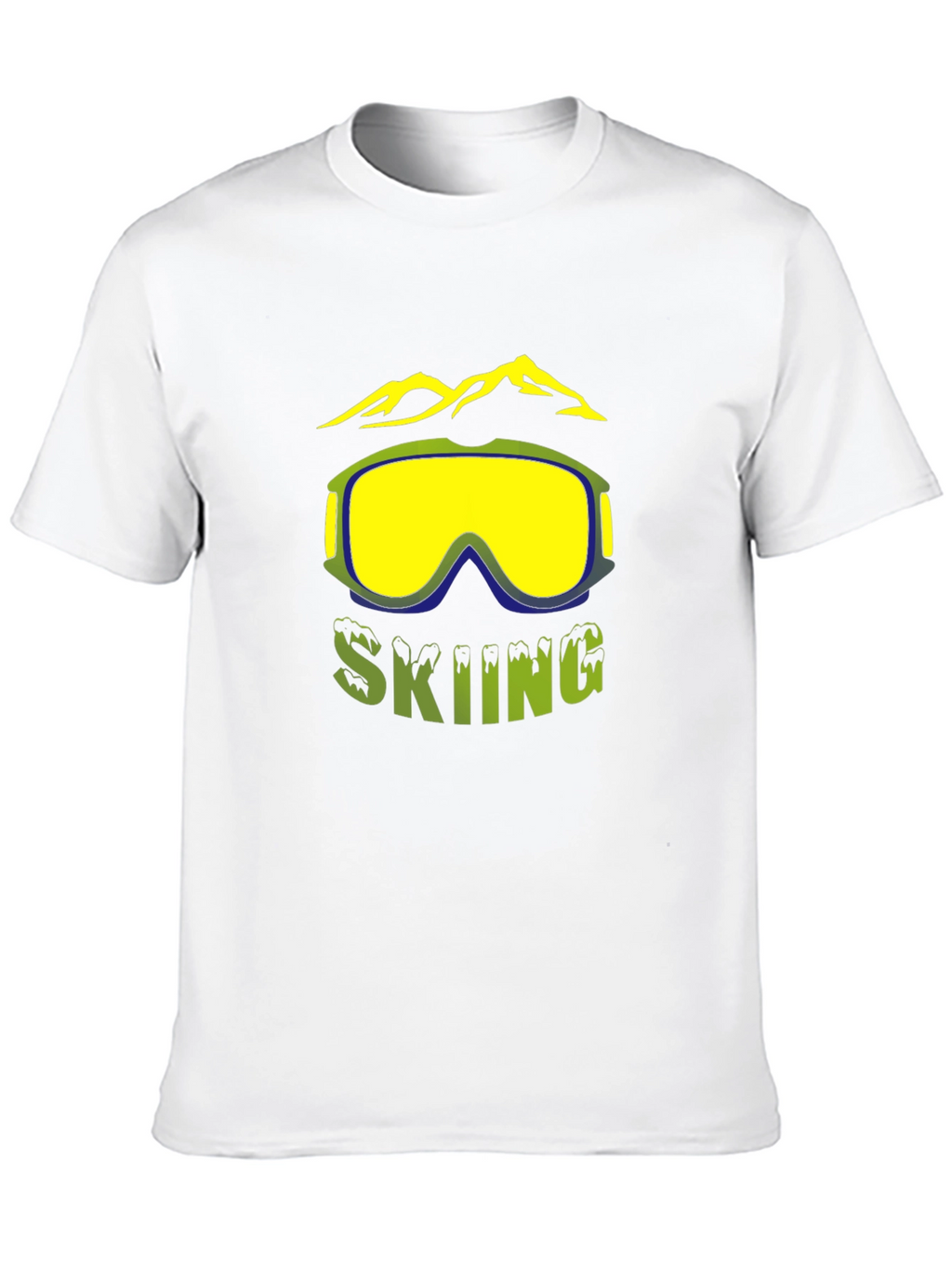 Skiing Graphic T-Shirt - Mountain & Goggles Design