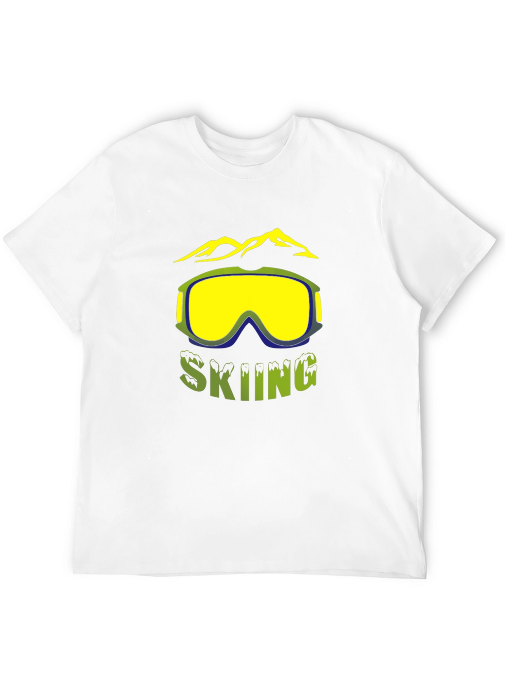 Skiing Graphic T-Shirt - Mountain & Goggles Design