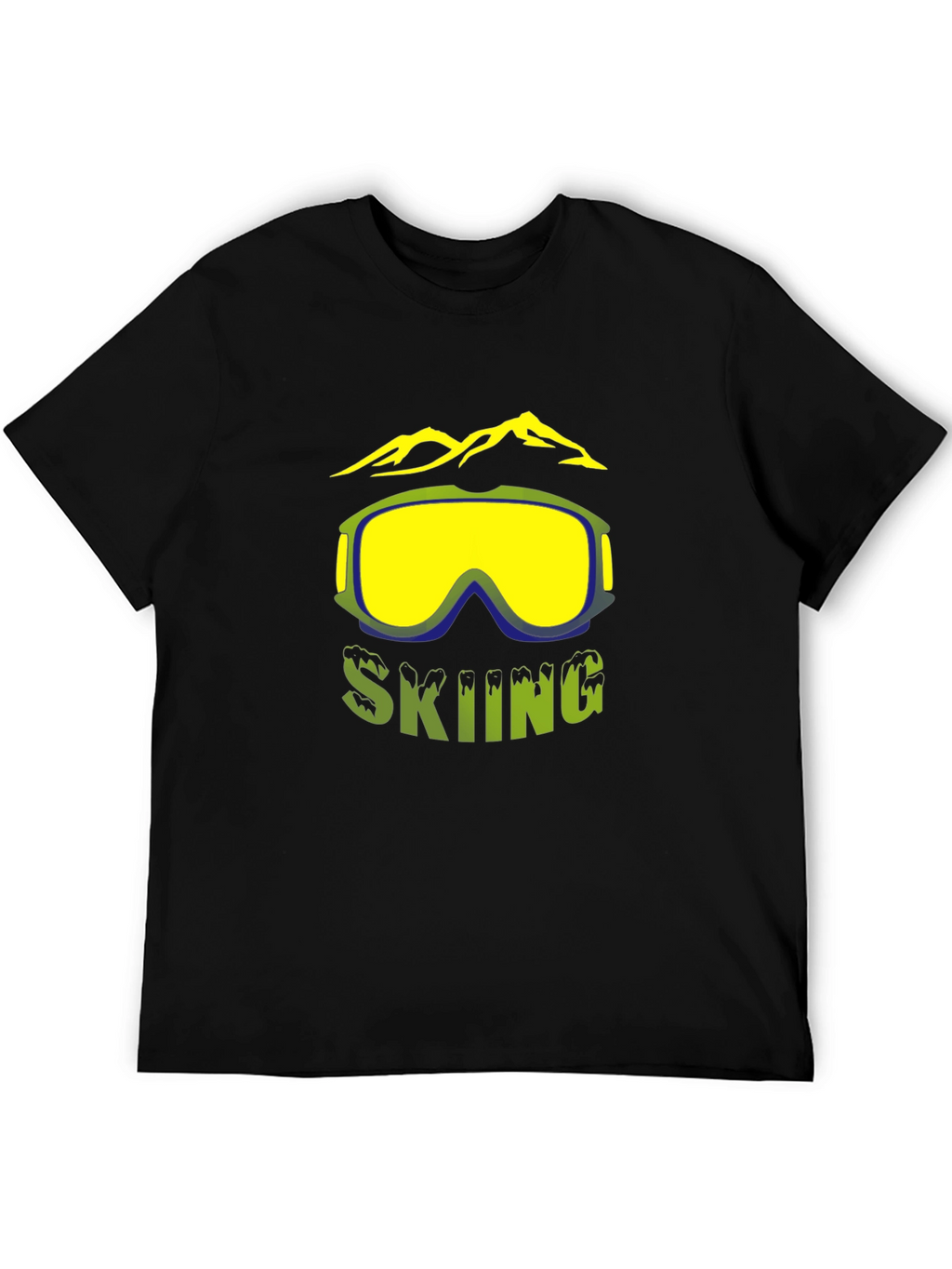 Skiing Graphic T-Shirt - Mountain & Goggles Design
