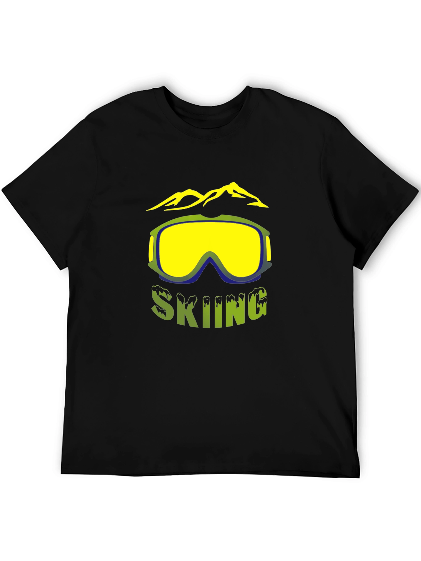 Skiing Graphic T-Shirt - Mountain & Goggles Design