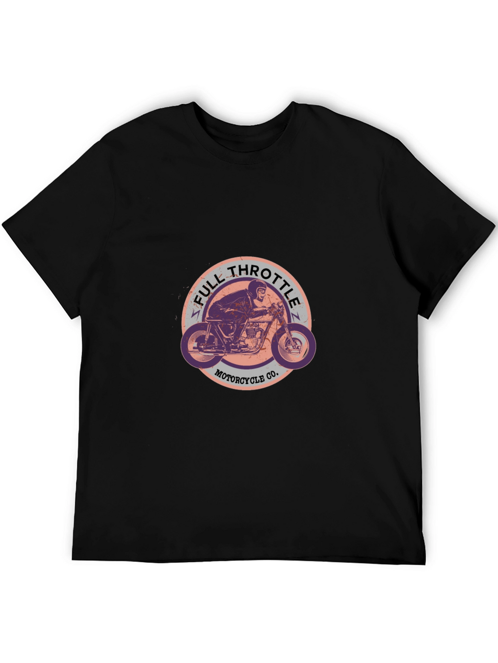 Full Throttle Motorcycle T-Shirt - Black