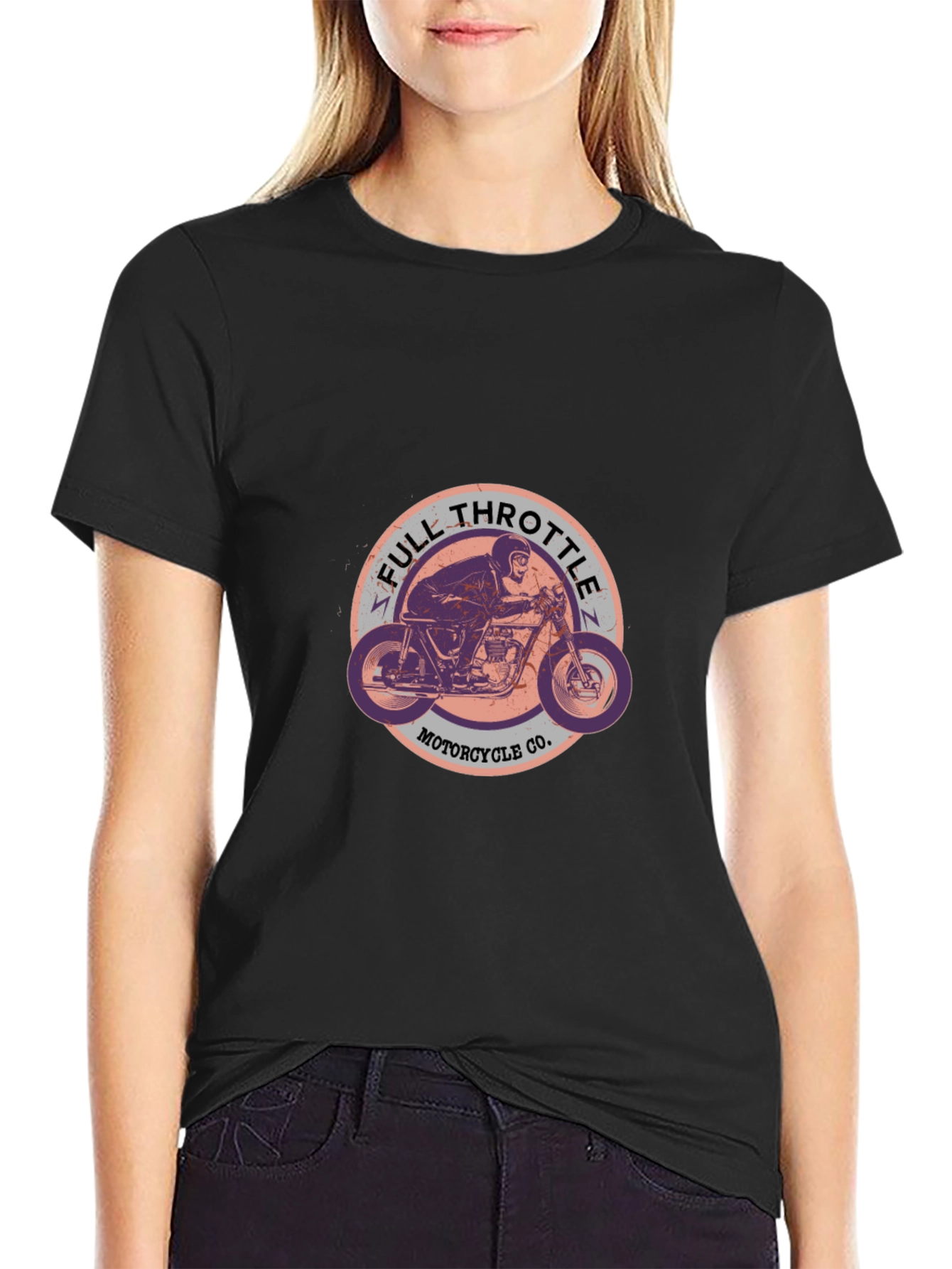 Full Throttle Motorcycle T-Shirt - Black