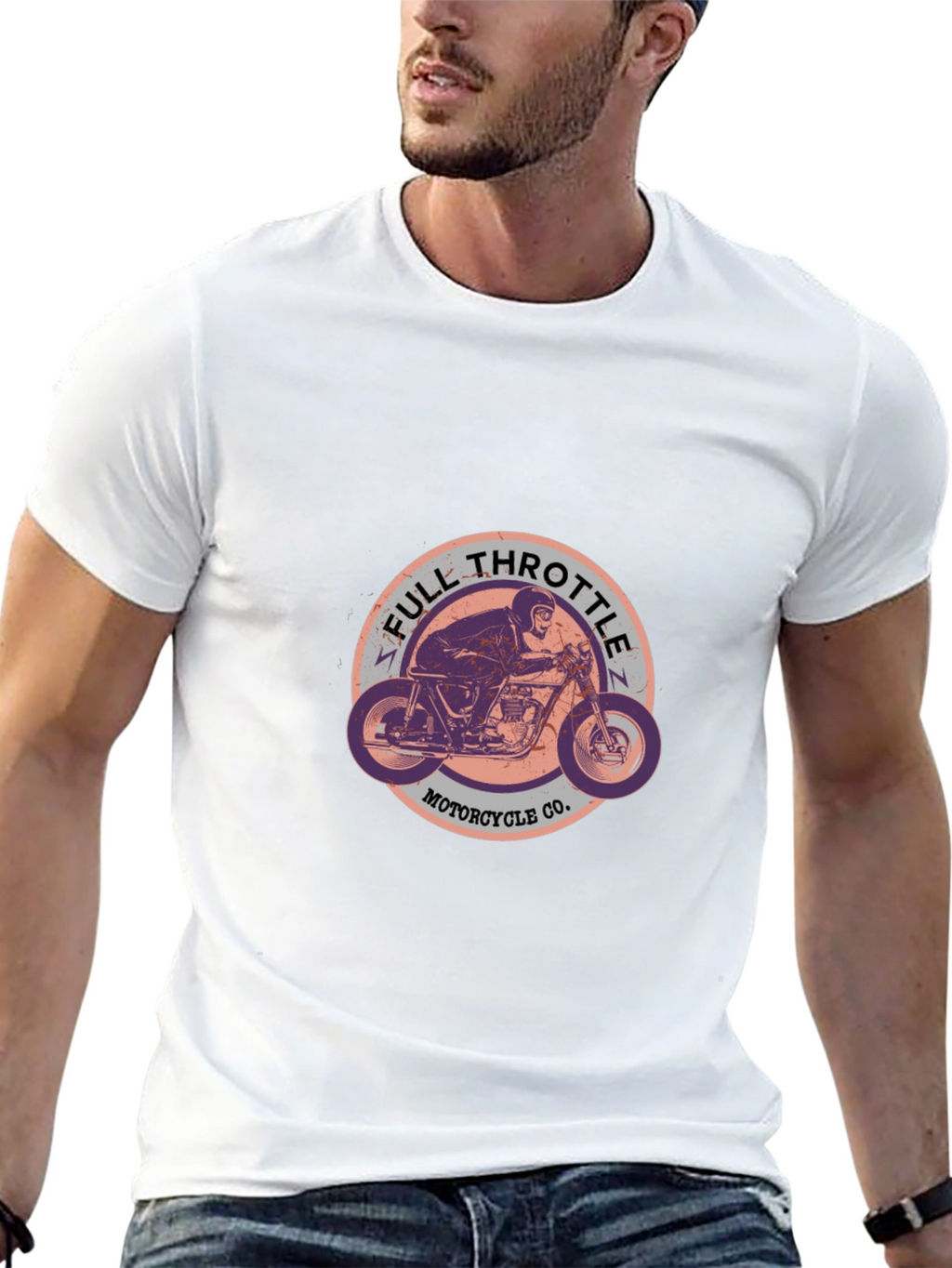 Full Throttle Motorcycle T-Shirt - Black