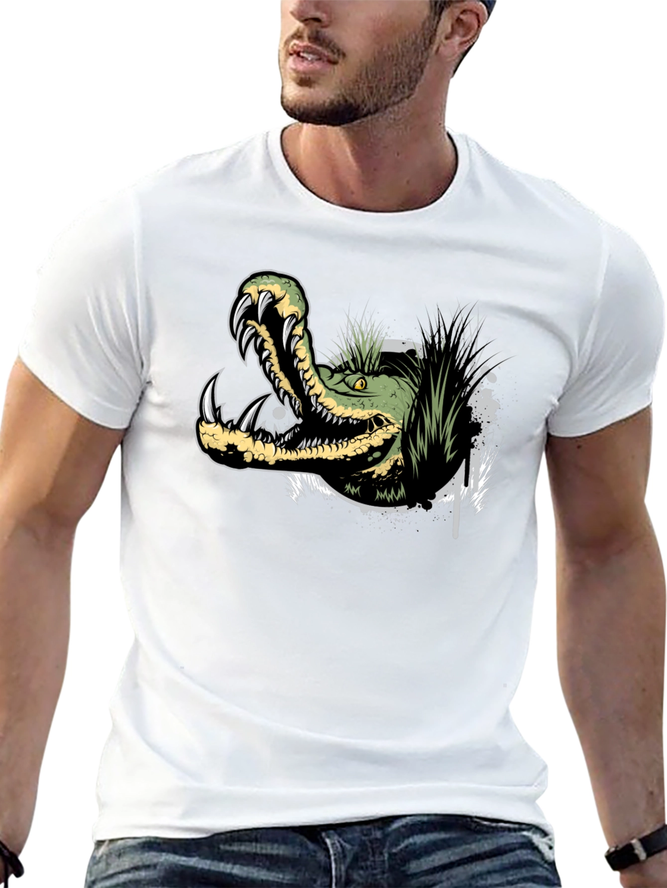 Crocodile Graphic Tee - Mens Black T-Shirt