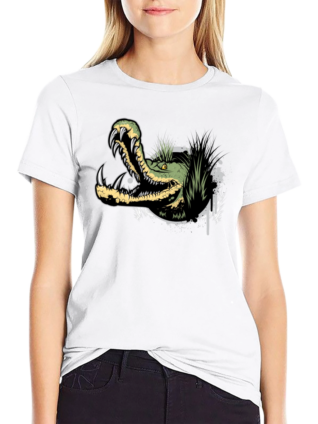 Crocodile Graphic Tee - Mens Black T-Shirt