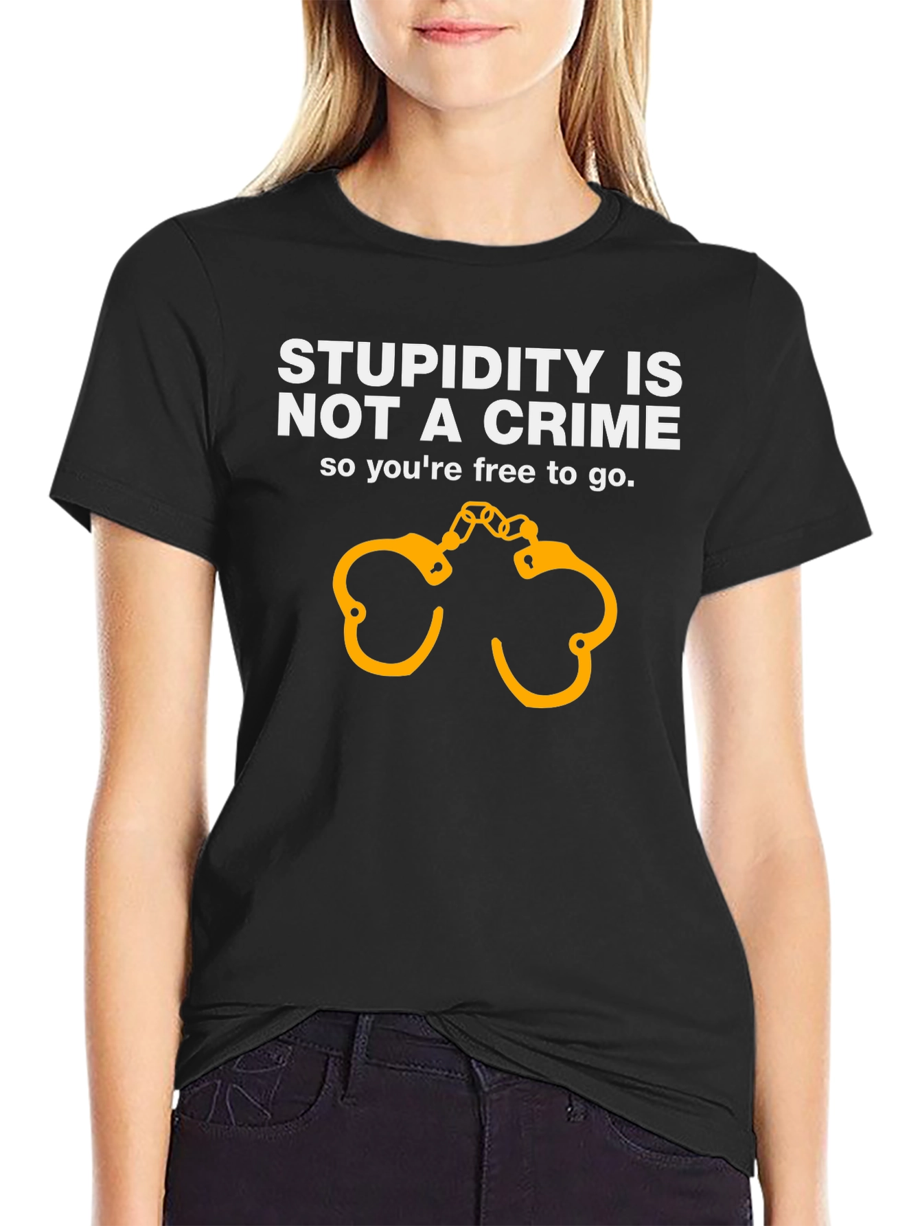 Stupidity Isnt A Crime Funny Graphic T-Shirt