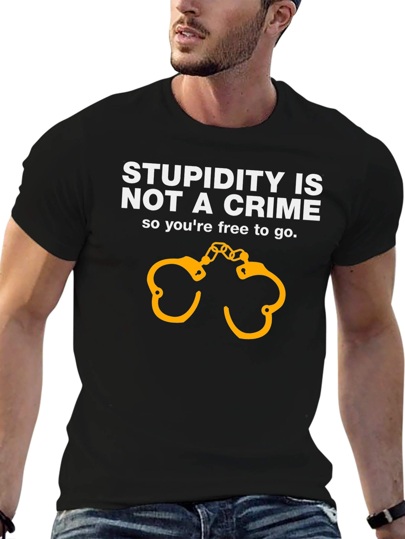 Stupidity Isnt A Crime Funny Graphic T-Shirt