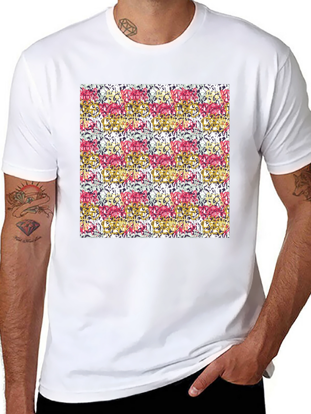 Abstract Art Print Black Tee