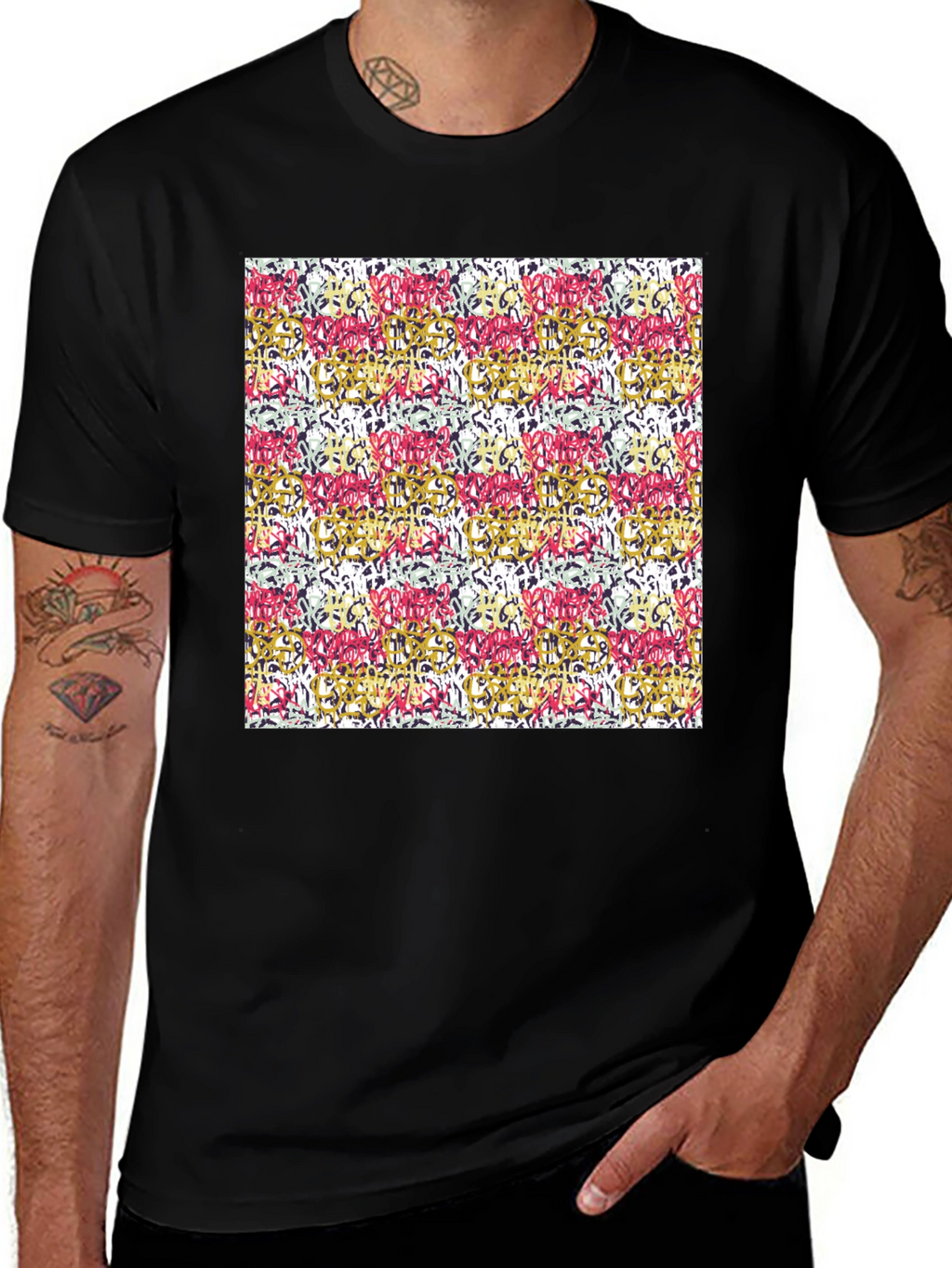 Abstract Art Print Black Tee