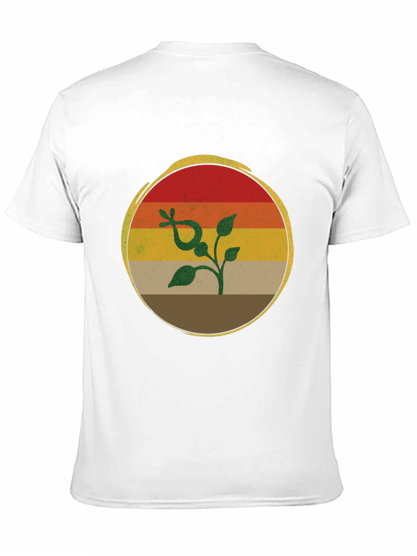 Retro Sunset Plant Graphic T-Shirt