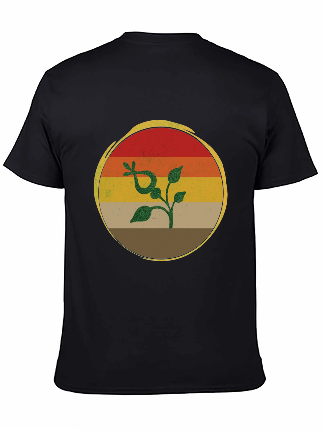 Retro Sunset Plant Graphic T-Shirt