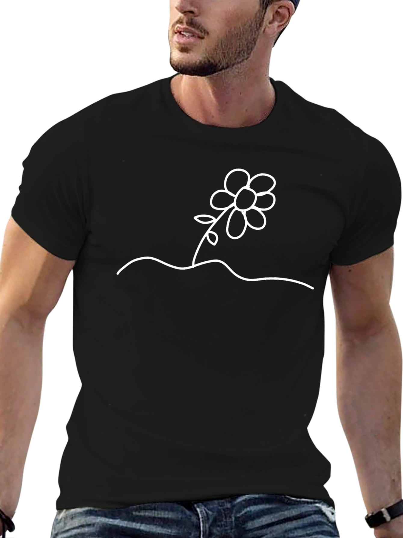 Minimalist Flower Tee - Soft Cotton Blend