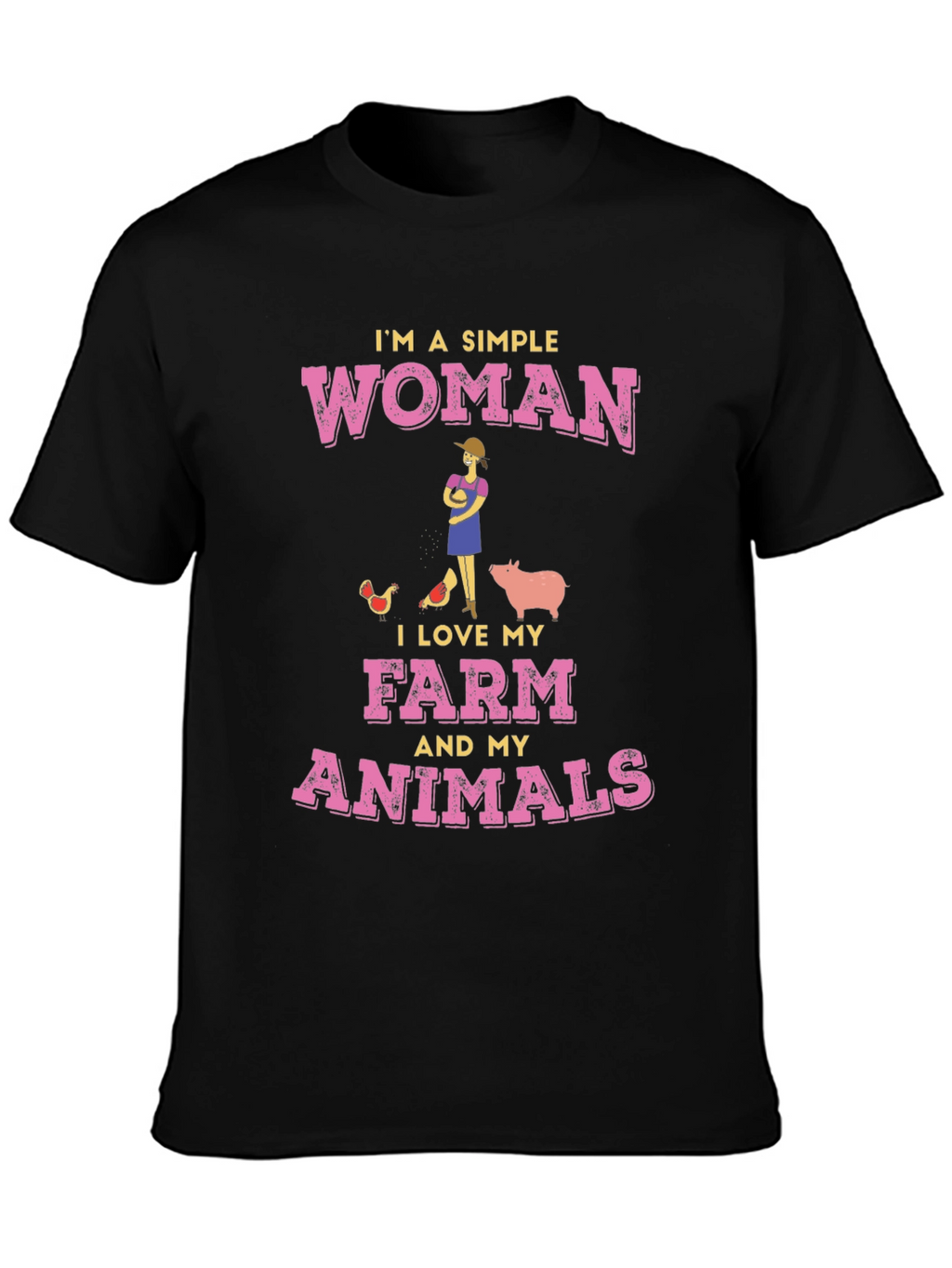 Simple Woman Farm Animals Graphic Tee
