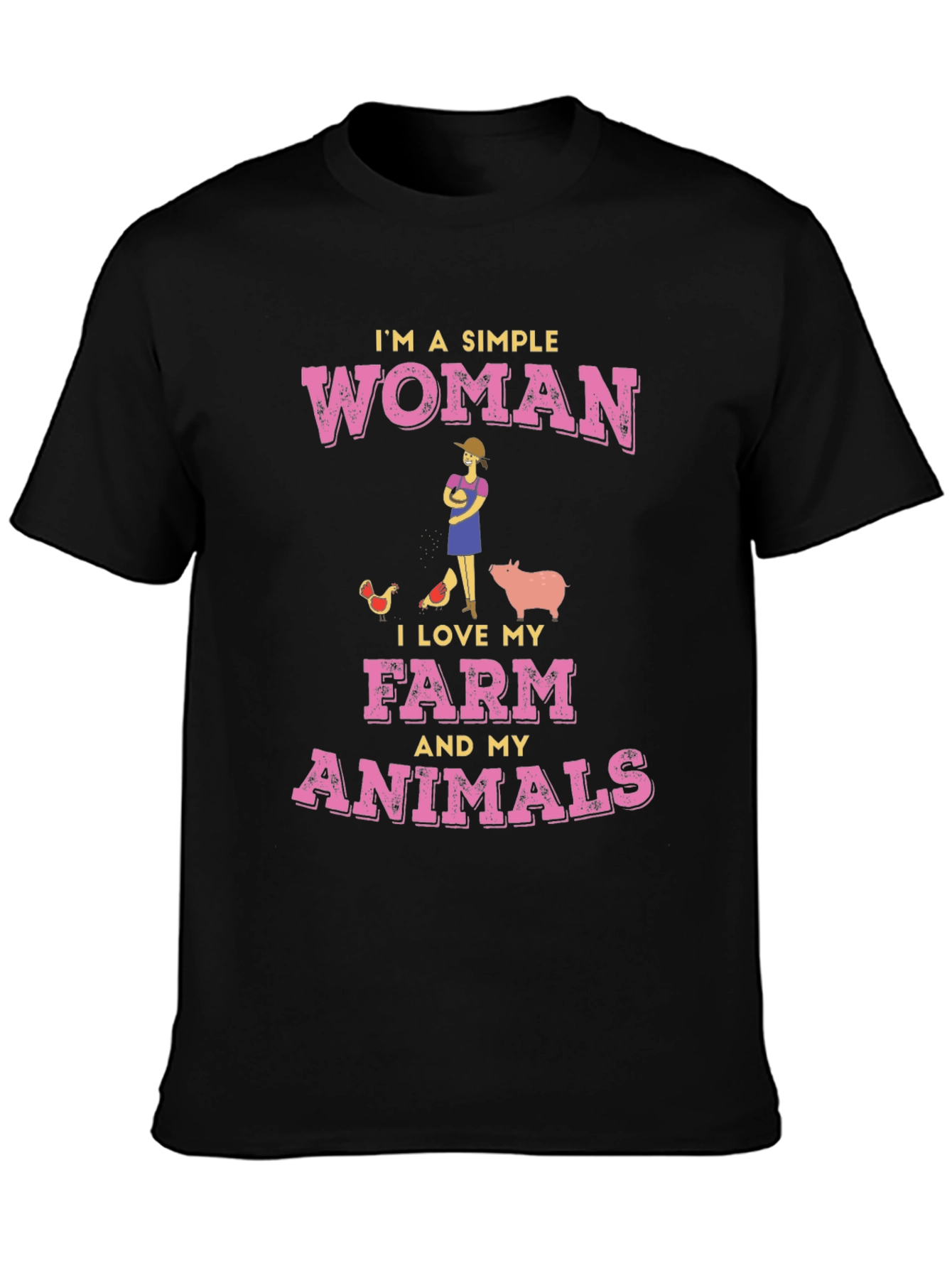 Simple Woman Farm Animals Graphic Tee