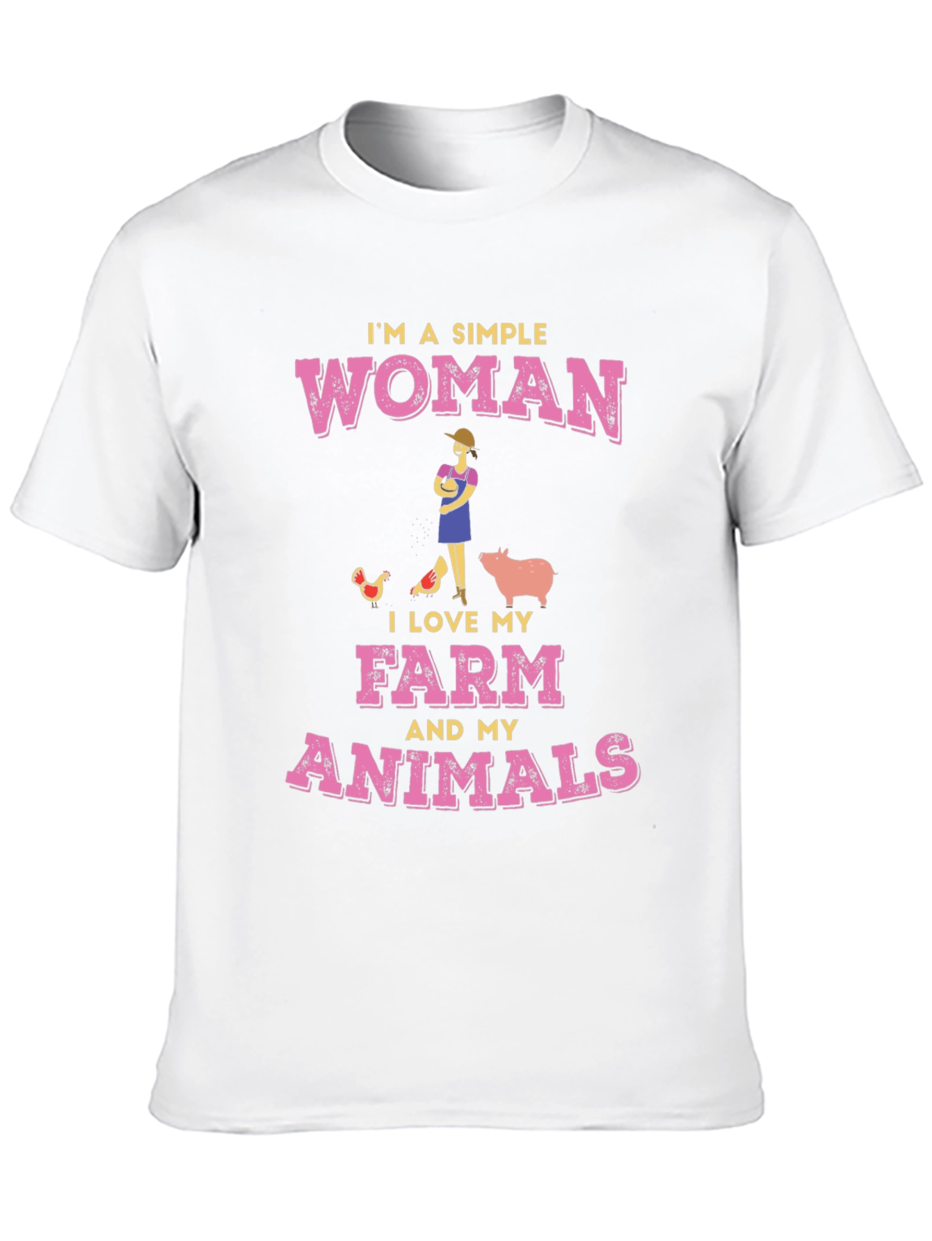 Simple Woman Farm Animals Graphic Tee
