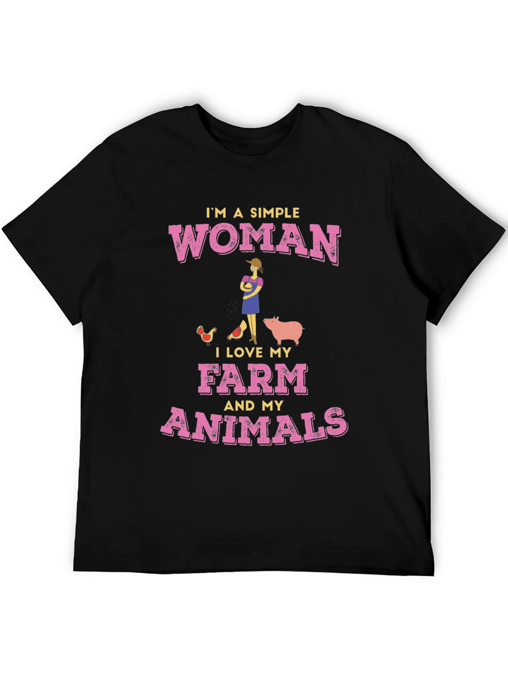 Simple Woman Farm Animals Graphic Tee