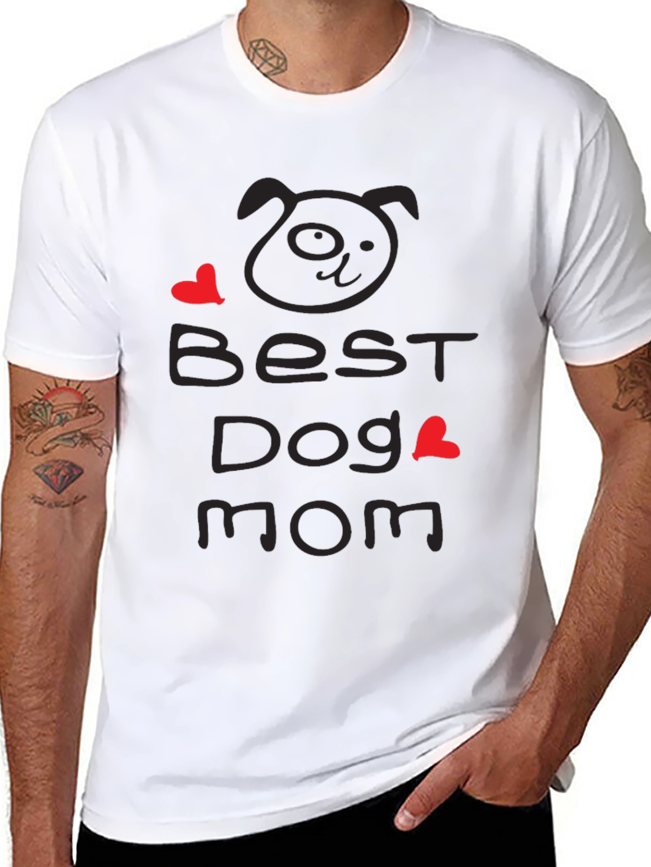 Best Dog Mom Graphic Tee - Cute Dog Lover Shirt