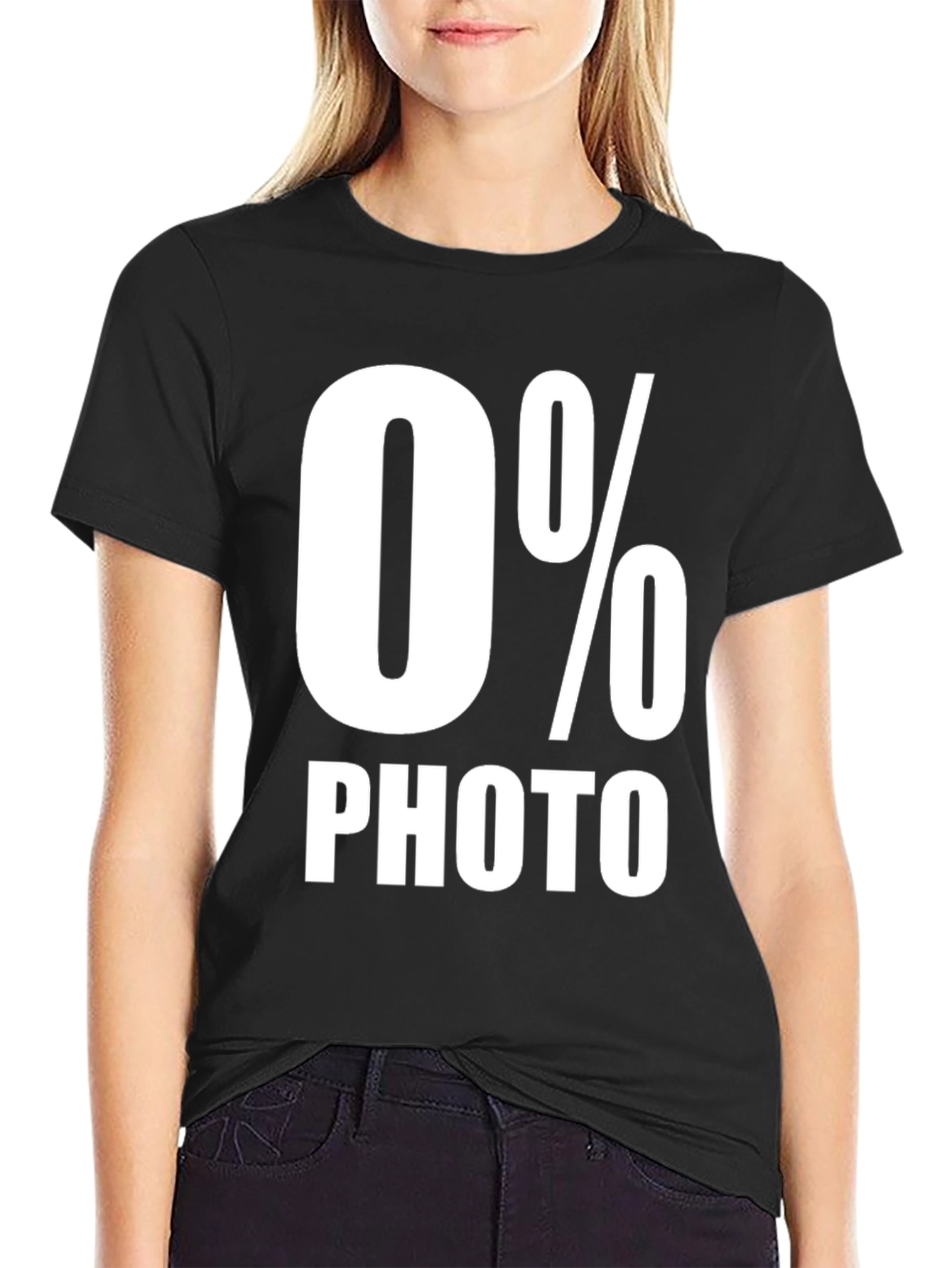 Funny 0% Photo Mens Black Graphic Tee