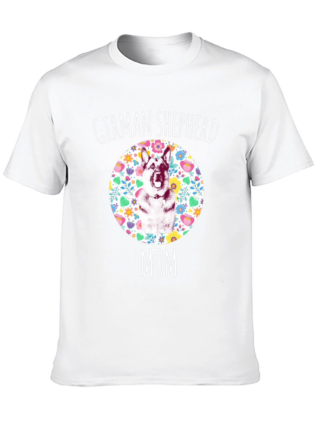 German Shepherd Mom Floral T-Shirt