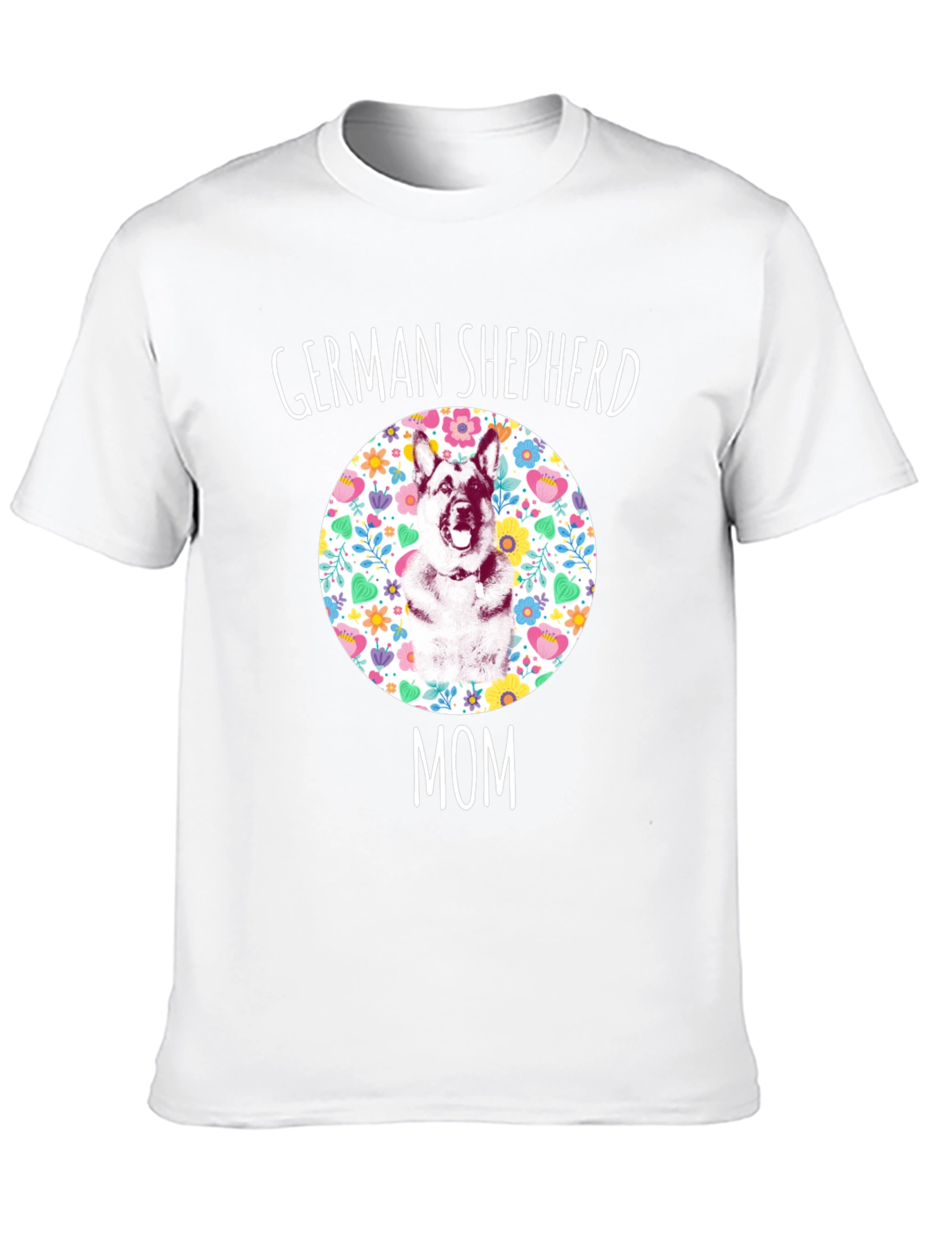 German Shepherd Mom Floral T-Shirt