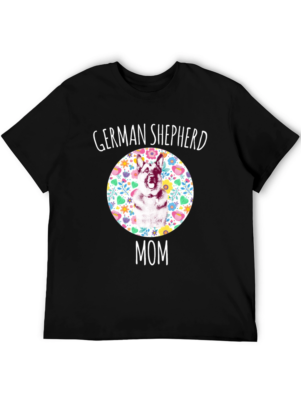 German Shepherd Mom Floral T-Shirt