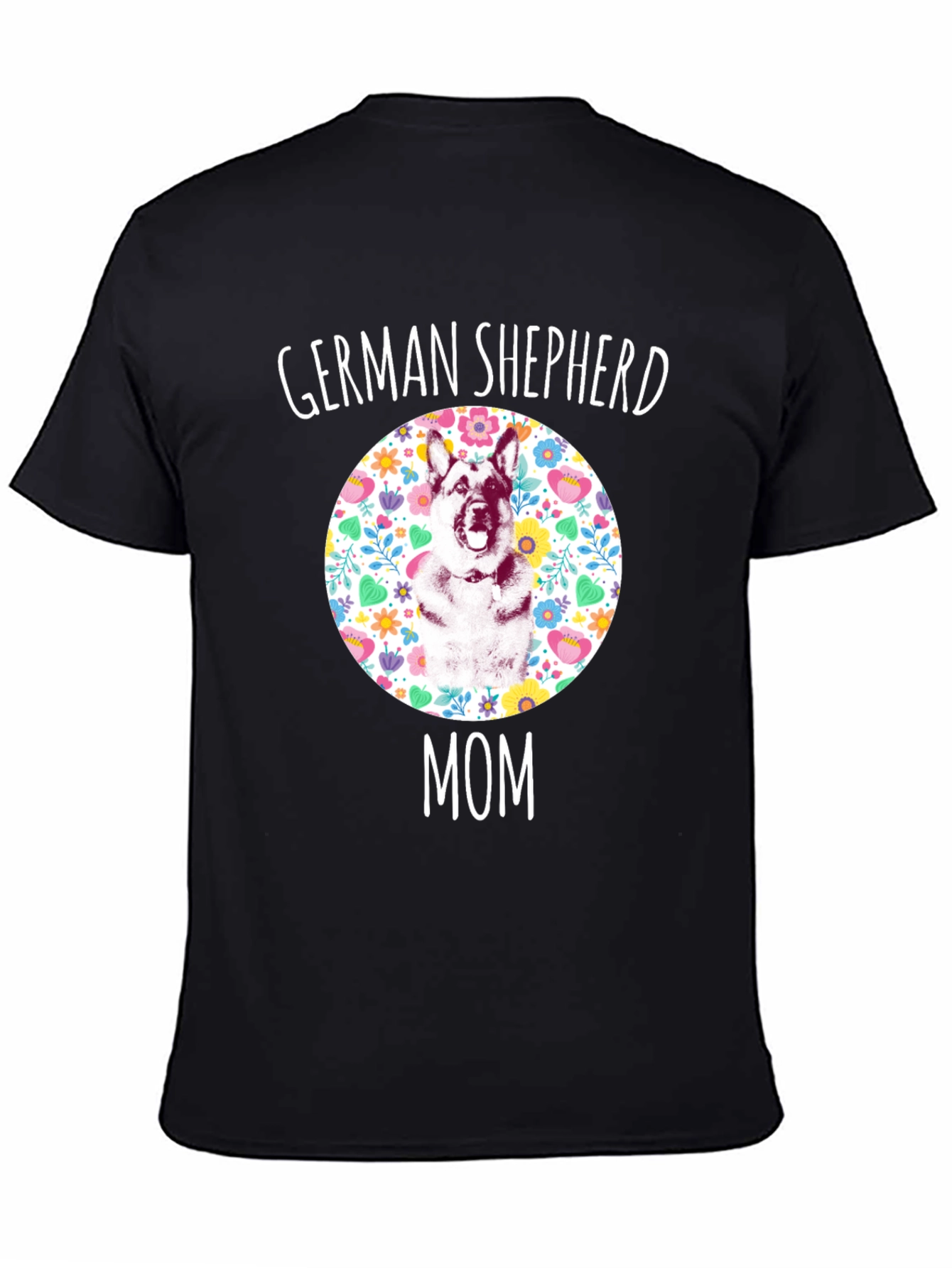 German Shepherd Mom Floral T-Shirt