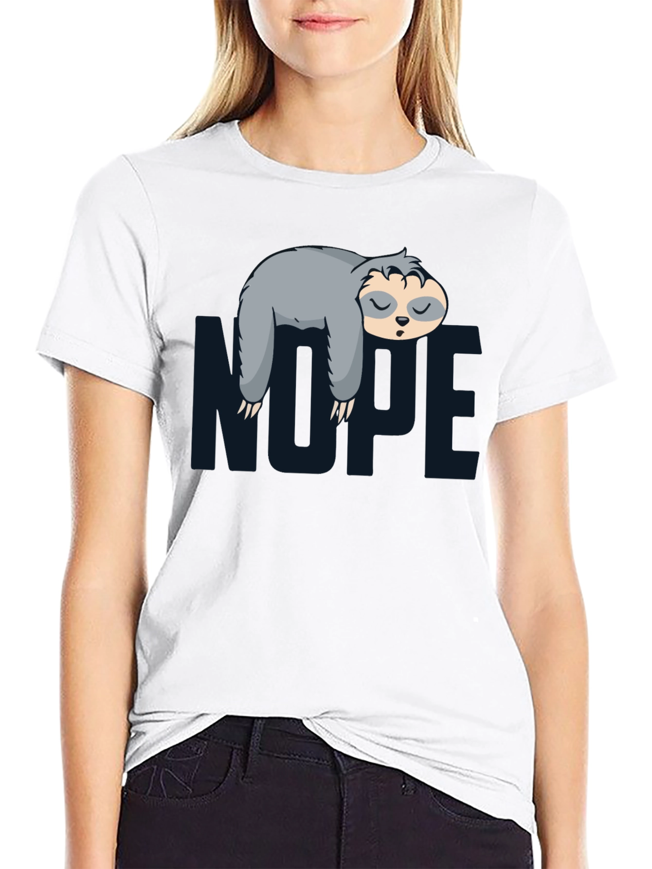 Nope Sloth Graphic Tee - Lazy Day Comfort