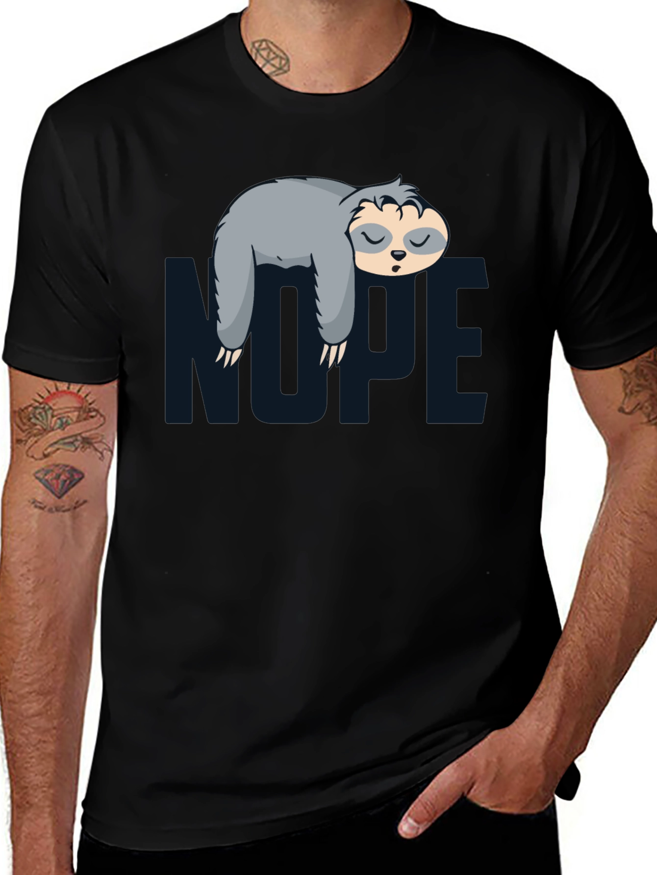 Nope Sloth Graphic Tee - Lazy Day Comfort