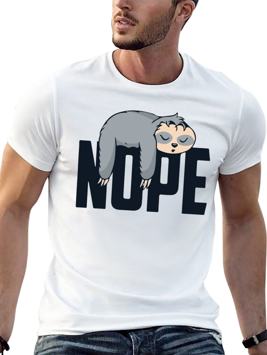 Nope Sloth Graphic Tee - Lazy Day Comfort