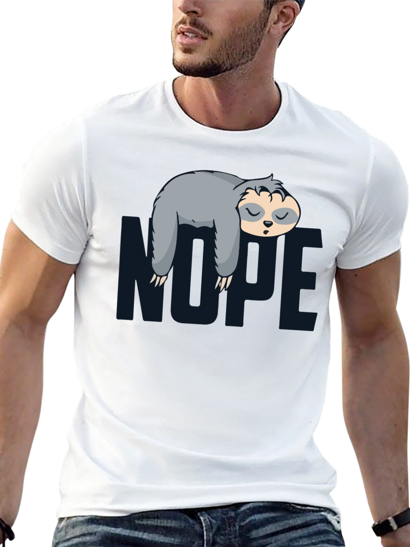 Nope Sloth Graphic Tee - Lazy Day Comfort