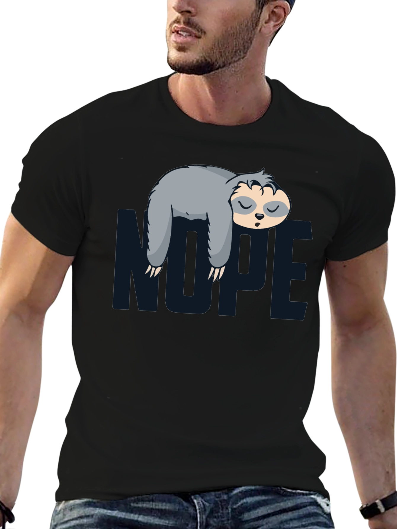 Nope Sloth Graphic Tee - Lazy Day Comfort