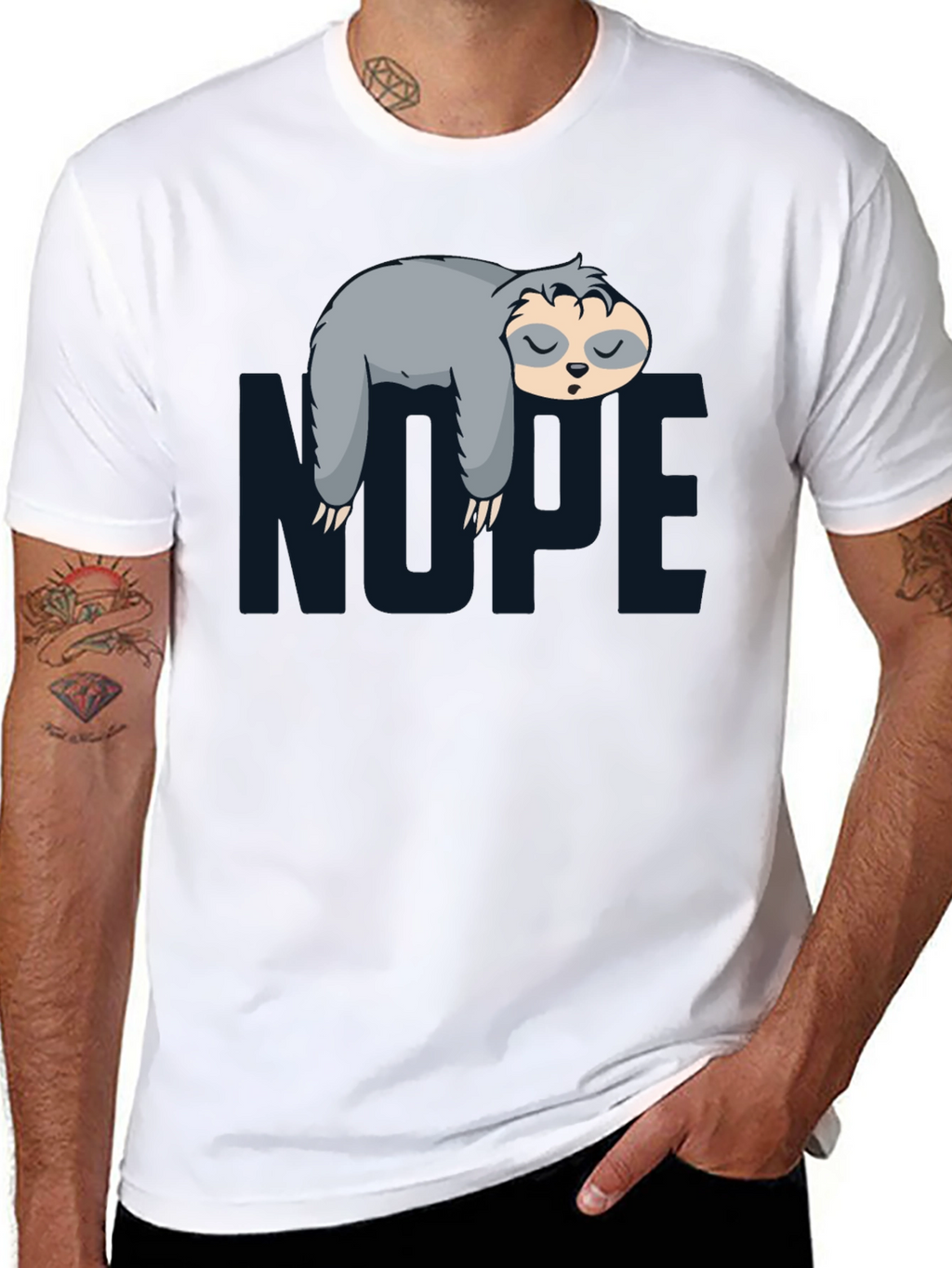 Nope Sloth Graphic Tee - Lazy Day Comfort