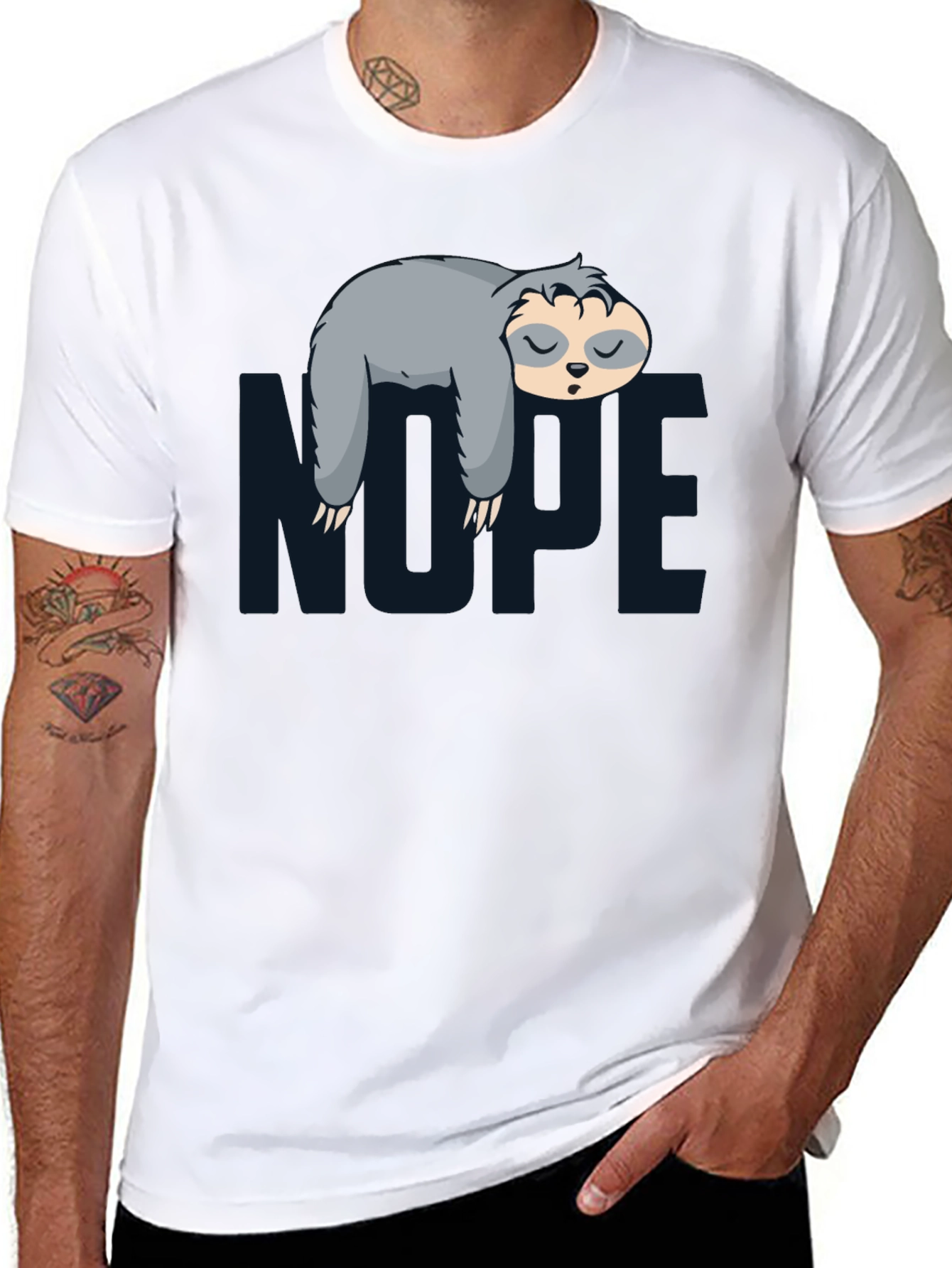 Nope Sloth Graphic Tee - Lazy Day Comfort